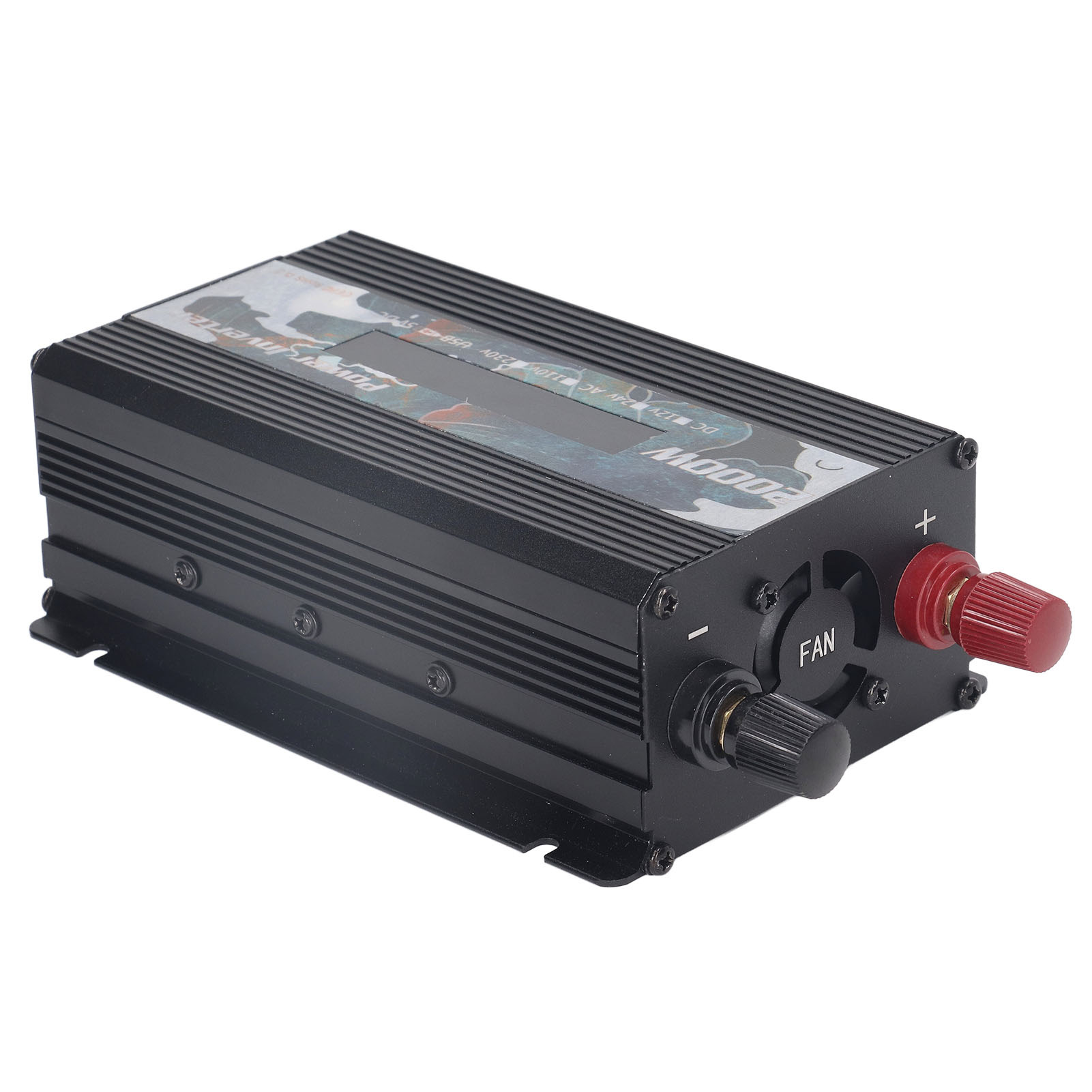 2000-w-solarwechselrichter Mit Lcd-anzeige Und Lüfter, 12-v-dc-zu-110-v-ac-wandler, Modifizierte Sinuswelle, Schwarz (11–15 V Eingang)