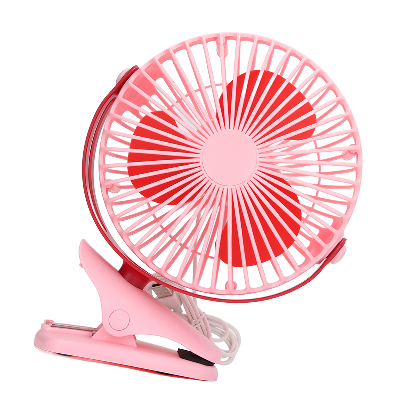 Tragbarer Usb-solarventilator Mit Clip, Mini-tischventilator Für Zuhause, Outdoor Und Reisen, Pink