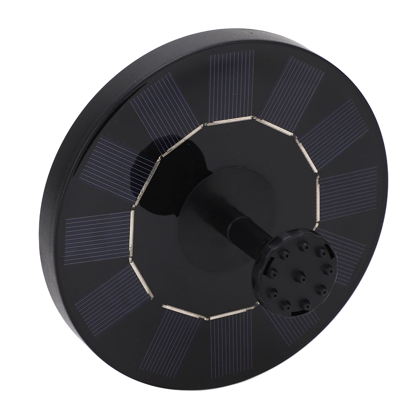 1-watt-solar-teichpumpe, 130-mm-solarpanel, 30-50 Cm Großer Schwimmbrunnen, Verstellbarer Strahl, 6 Düsen Im Lieferumfang Enthalten.