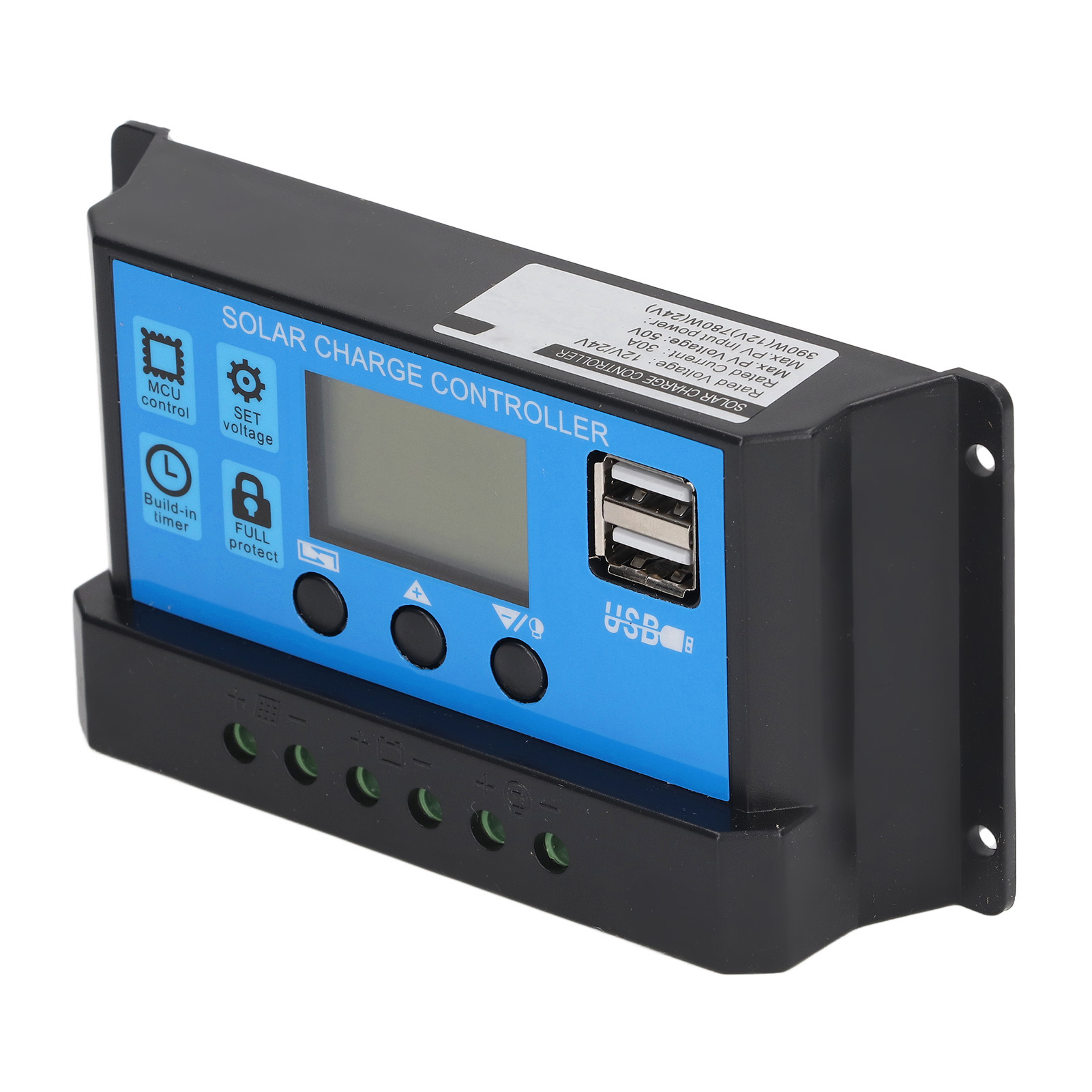 30a Solarladeregler, Photovoltaik-panel-controller Mit Lcd-bildschirm, 12v/24v Automatischer Erkennung, Intelligentes Batterieladegerät.
