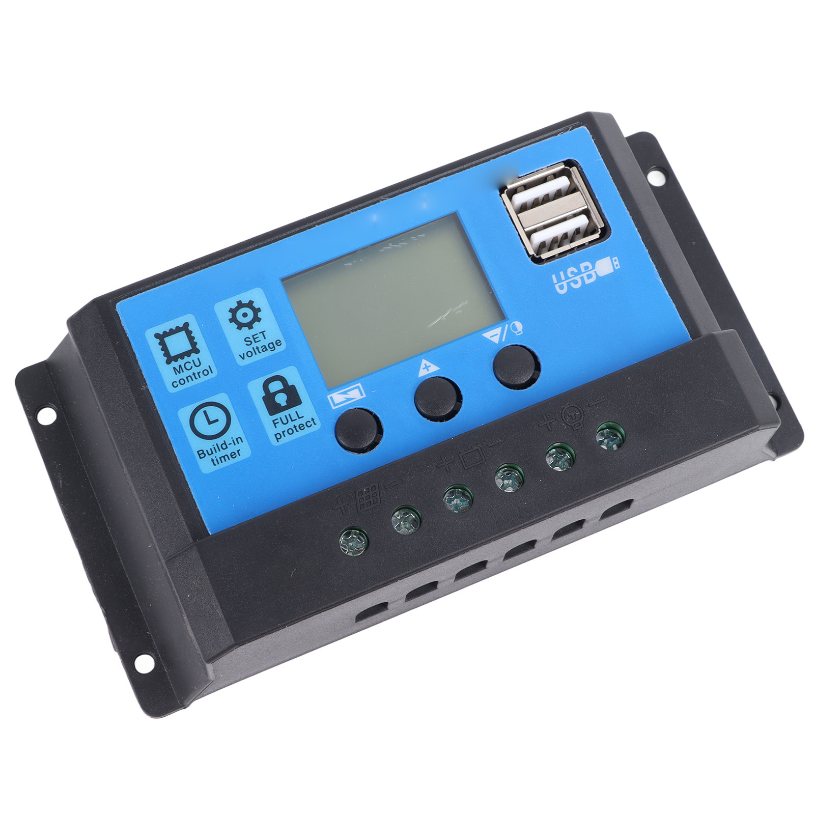 30a 12v/24v Pwm-solarladeregler Mit Selbstadaptivität, Lcd-bildschirm, Zwei Usb-anschlüssen, Solarmodul-laderegler Mit Digitalanzeige