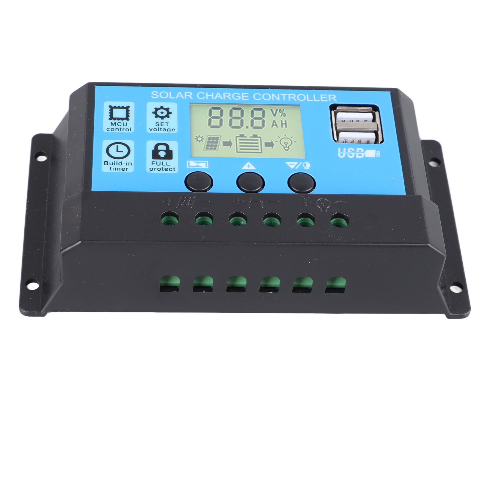 30a 12v/24v Pwm Solar-laderegler, Entladeregler Mit Lcd-bildschirm, Zwei Usb-anschlüssen, Wasserdichter Batterieregler Für Wohnmobile Und Solaranlagen