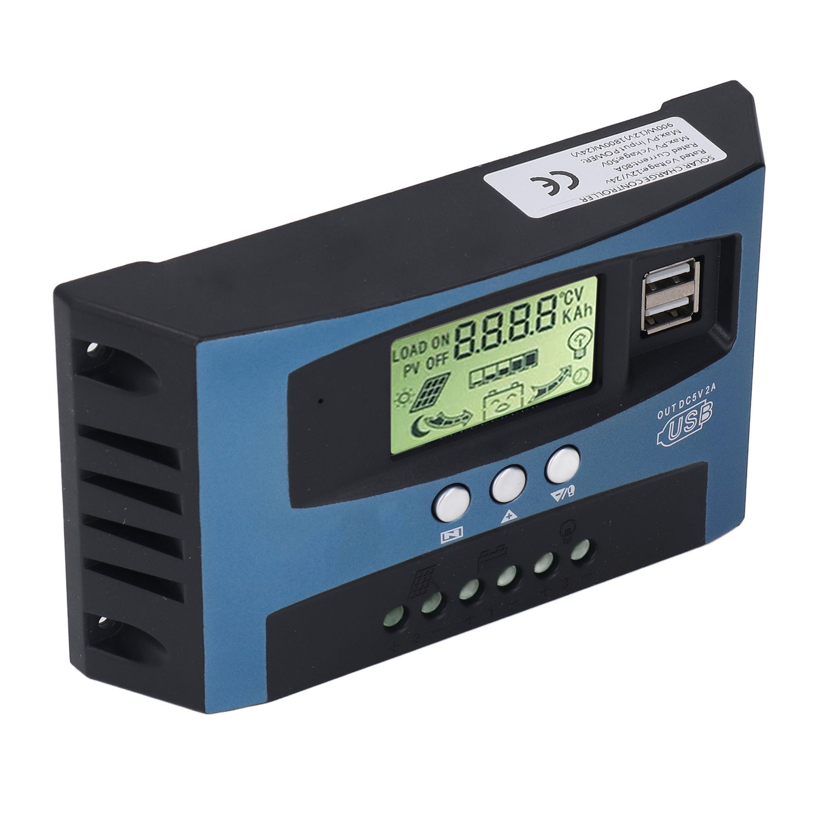 80a Mppt-solarladeregler, Intelligente Überwachung, Digitale Echtzeitanzeige, 12v/24v Pv-regler, Lcd-bildschirm