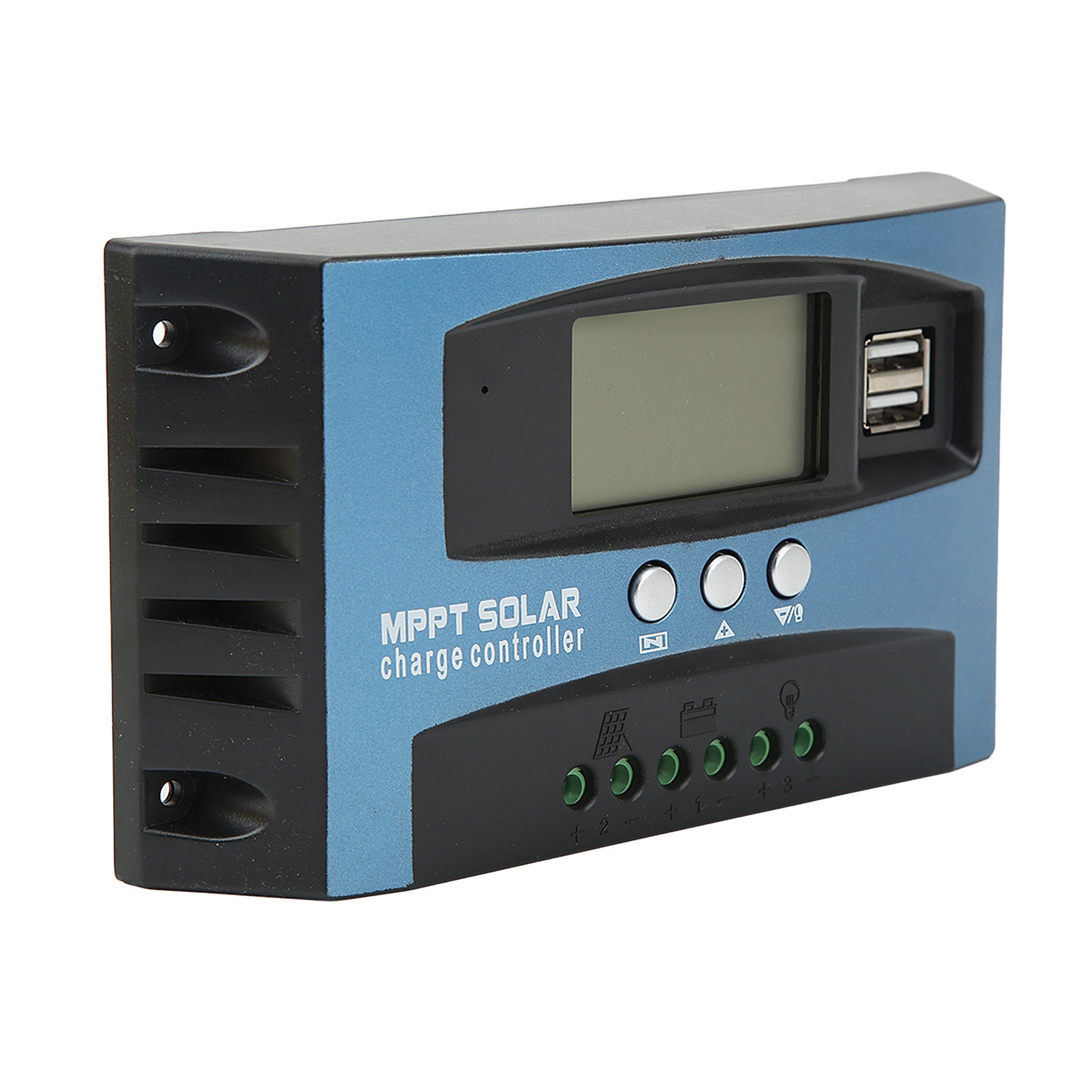 100-a-solarladeregler (12 V/24 V), Lcd-bildschirm, 2 Usb-ausgänge, Überstromschutz, Selbstadaptierendes Solarpanel