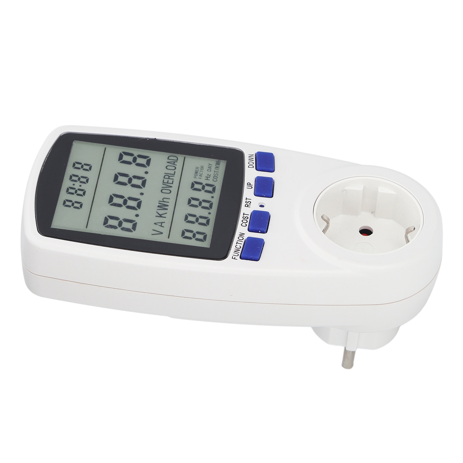 Stromverbrauchszähler, Intelligenter Steckdosenmonitor Mit Blau Hinterleuchtetem Lcd-bildschirm, Wattmeter Für Den Heimgebrauch, Eu-stecker 230 V.