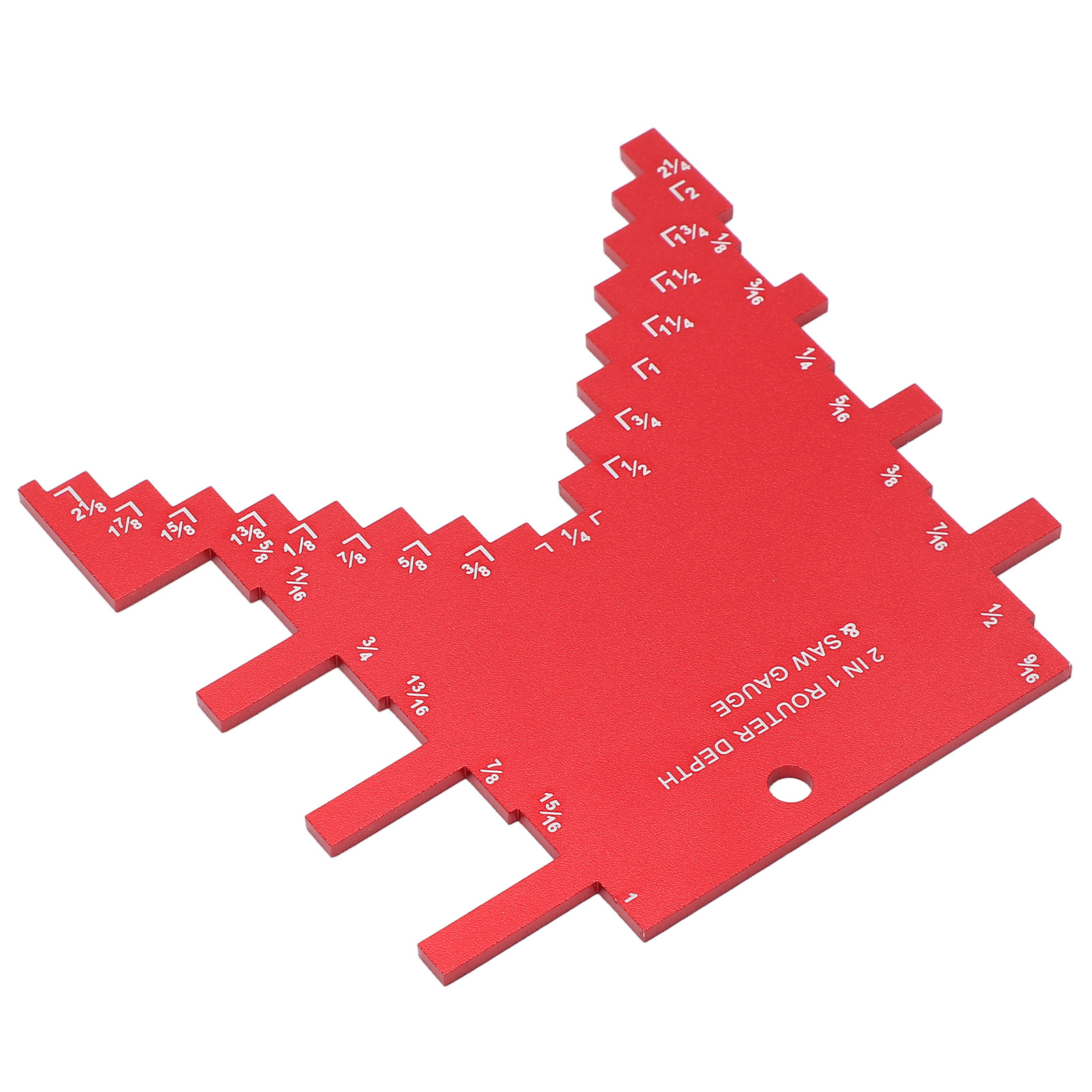 2-in-1 Tiefenmesser Aus Aluminiumlegierung Mit Präziser Lasermarkierung, Für Oberfräse Und Tischkreissäge, Rot