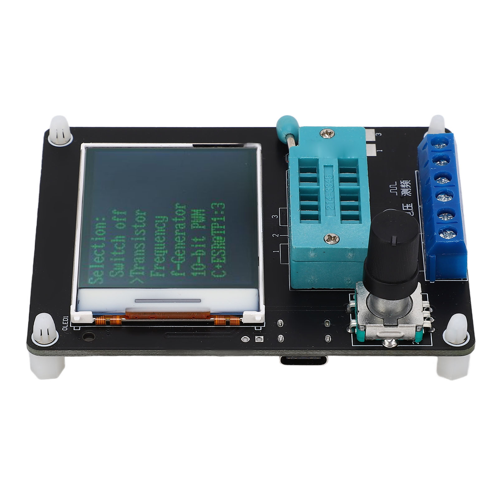 Dc5v-transistortester Mit 1,77-zoll-farb-tft-bildschirm, Misst Kapazität, Induktivität, Esr, Frequenz Und Spannung, Vollständige Englische Version