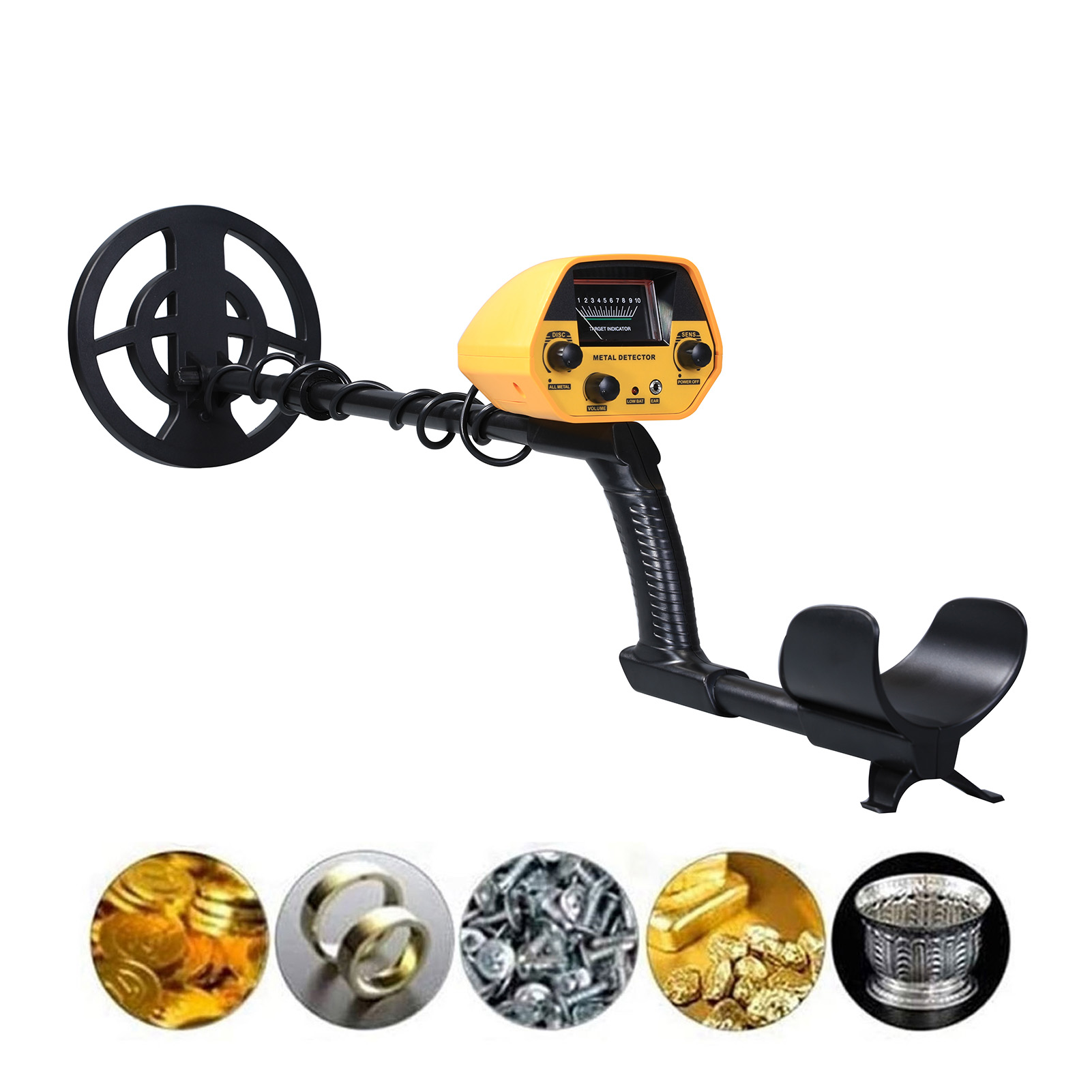 Hochpräziser Untergrund-metalldetektor, Einstellbare Lautstärke, Empfindliches Abs-gehäuse, Goldfinder Für Schmuck
