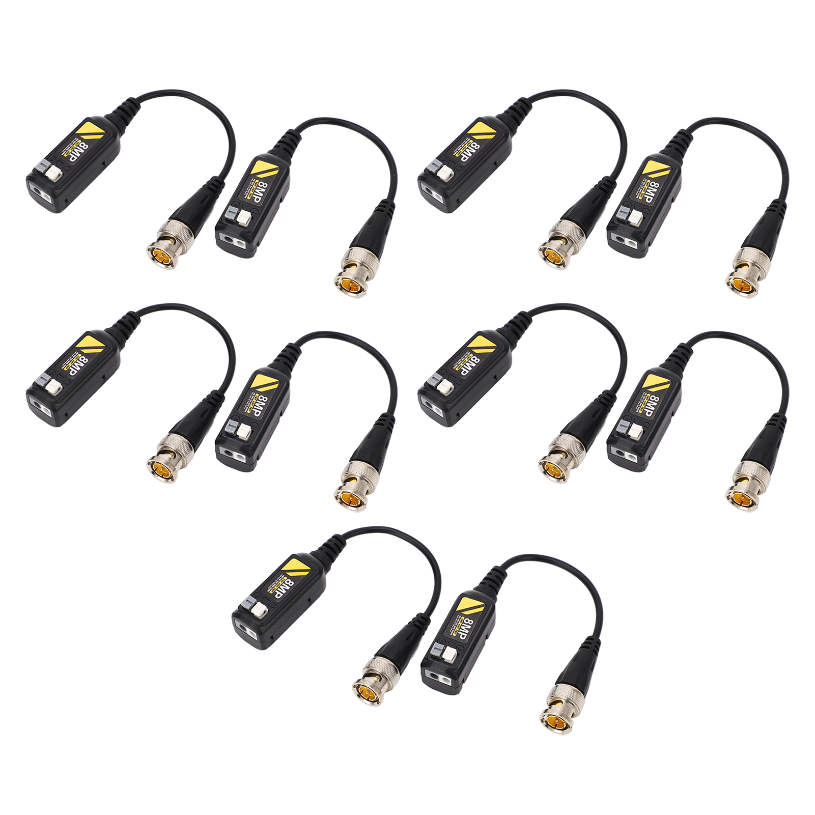 Paar 5 Bnc 8mp-anschlüsse Für Videoübertragung, Geringe Verluste, Blitzschutz, Verdrillter Paar-sender, Videoadapter Für Große Entfernungen.