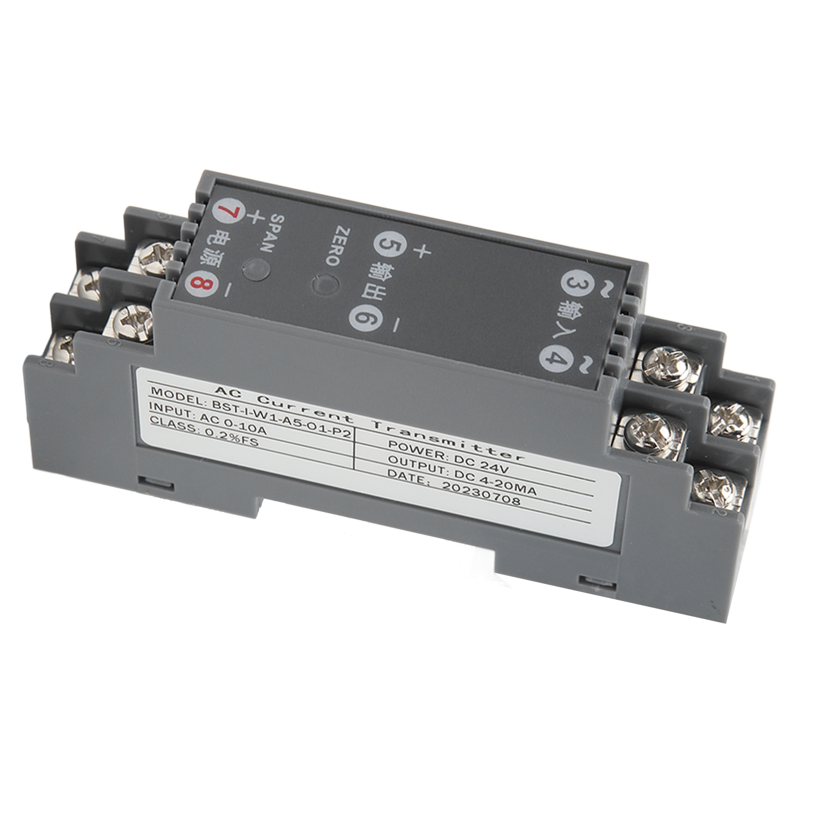 Wechselstromtransmitter, 1 Eingang, 1 Ausgang, Signalisolation, Umwandlung Für Stromverteilungs- Und Steuergeräte, Dc24v, Ausgang 4-20ma.