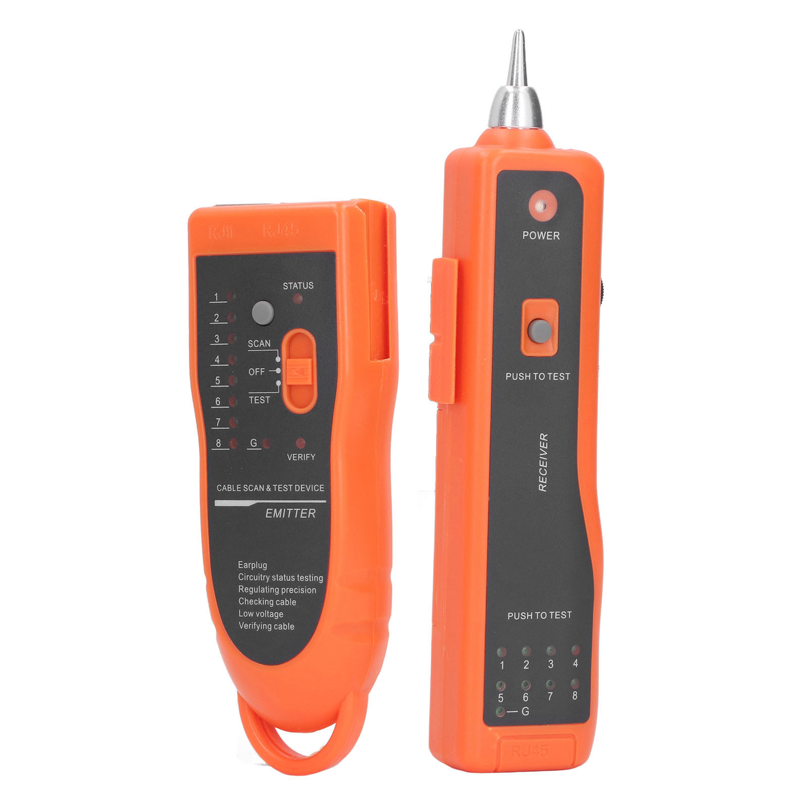 Multifunktionaler Kabeldetektor Mit Kopfhörer, Rj11- Und Rj45-netzwerkkabelsucher, Telefon- Und Netzwerkkabeltester