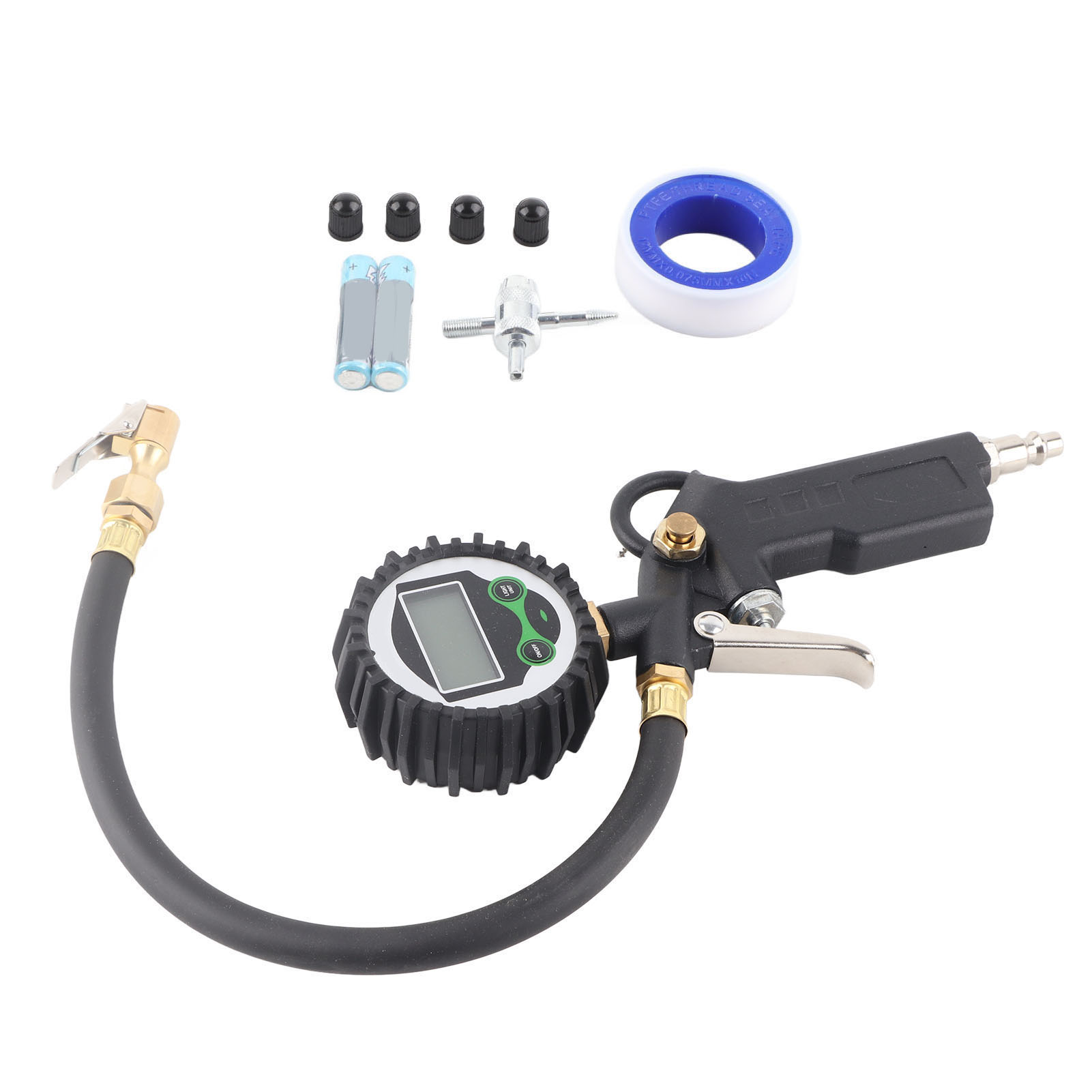 Lcd-reifenfüller Mit Digitalem Manometer, 1/4-zoll-npt-schnellanschluss, 200 Psi, Präzises Werkzeug Zum Aufpumpen Von Autoreifen