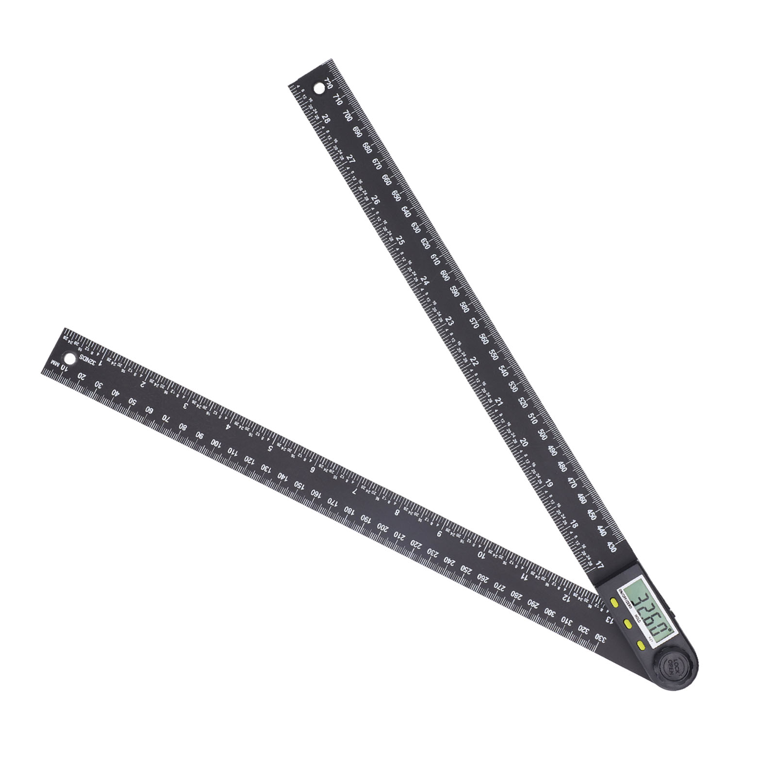 Elektronischer Digitaler Winkelmesser Mit Lcd-bildschirm, Digitalem Winkellineal 0-300 Mm, Misst 0-360°, Inklusive Batterie, Präzisionsmessgerät Für Heimwerker.