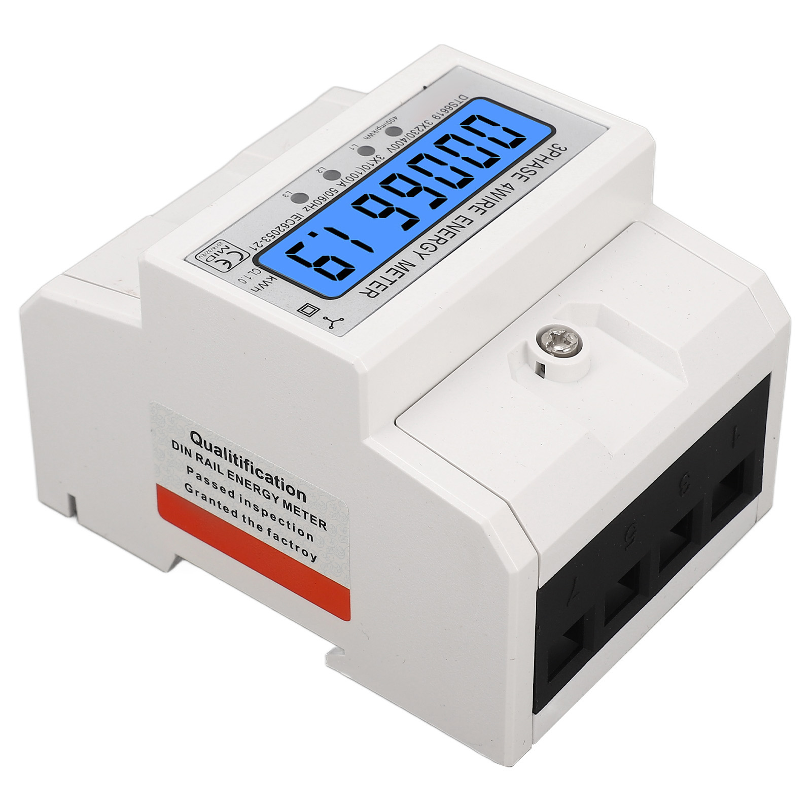 Dreiphasen-4-leiter-stromzähler, Hintergrundbeleuchtetes Lcd-display, 10-100 A, 230 V/400 V Ac, Energieverbrauchsanzeige.