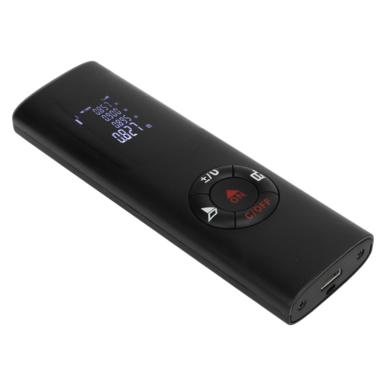 Wiederaufladbarer Elektronischer Laser-entfernungsmesser Mit Usb-anschluss, Hochpräzises Digitales Distanzmessgerät, Integrierter Akku, Schwarz