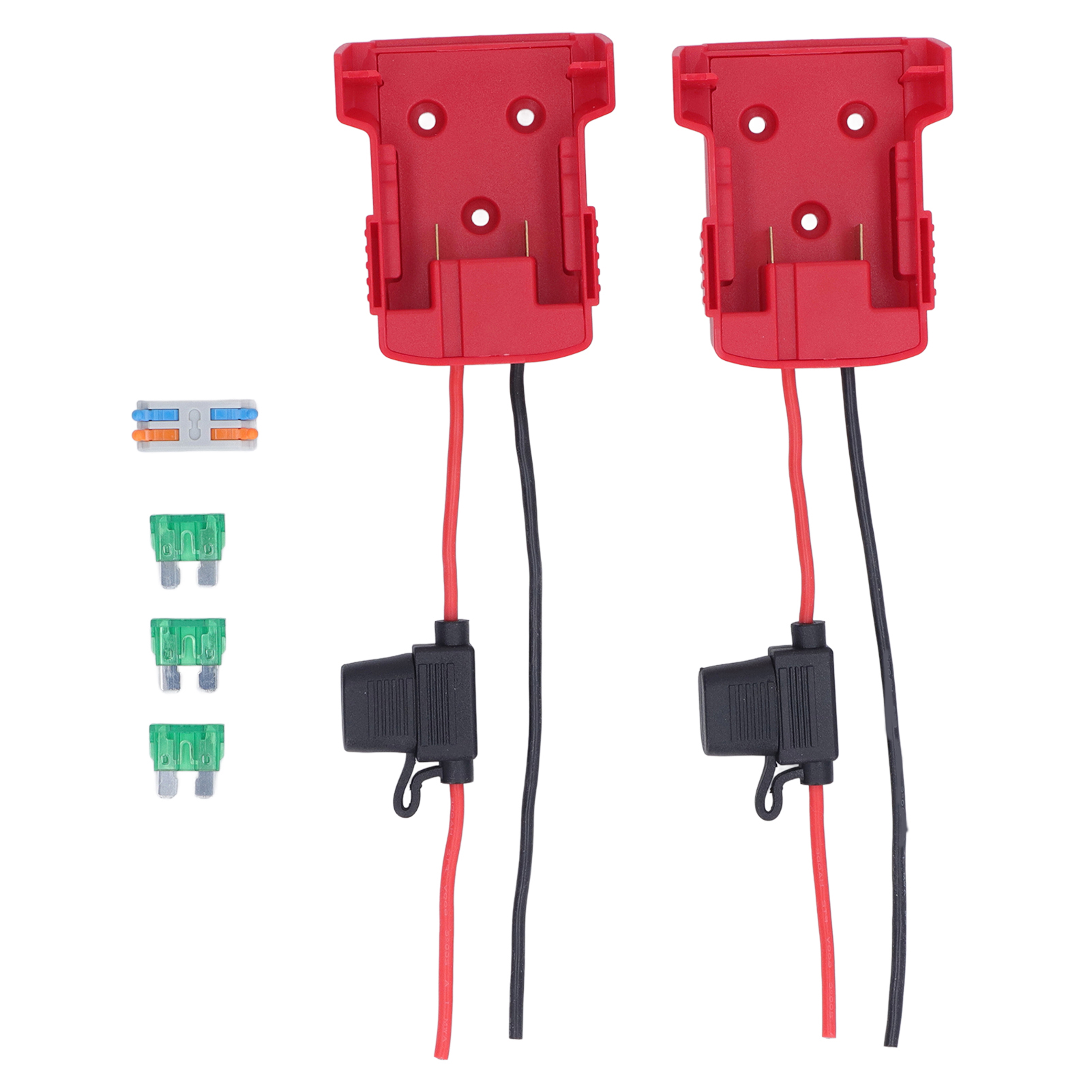 18v Roter Batteriehalter Mit Sicherung, 2-teiliger Radadapter, Überstromschutz Für Bohrmaschine, Anschlussklemme, Ersatzteil