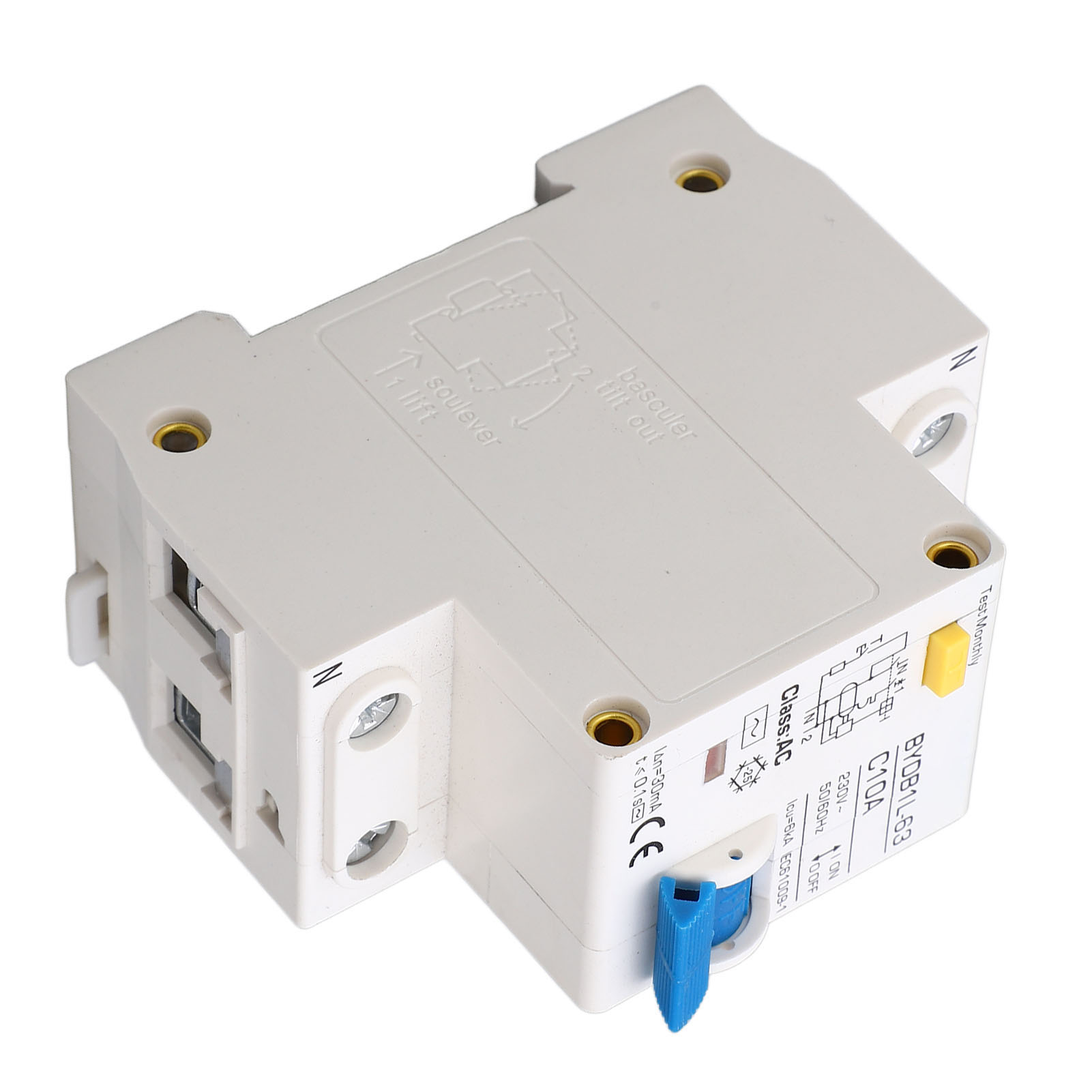 Ac 1p 10a 230v Fehlerstromschutzschalter, Din-schienen-fehlerstromschutzschalter, Miniatur-fehlerstromschutzschalter, 1 Modul.