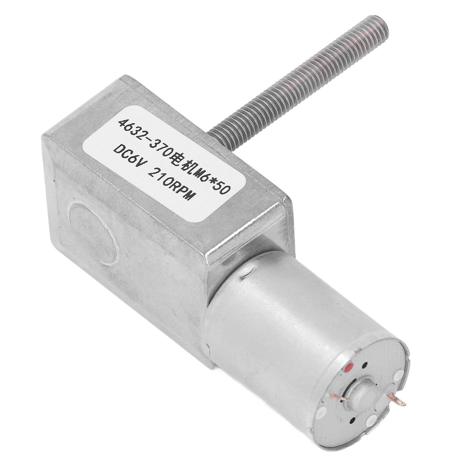 6v 210u/min Gleichstrom-getriebemotor, Hohes Drehmoment, Rechts-/linkslauf, Leiser Betrieb, Schneckengetriebe, M6 X 50mm Welle, Hohes Drehmoment