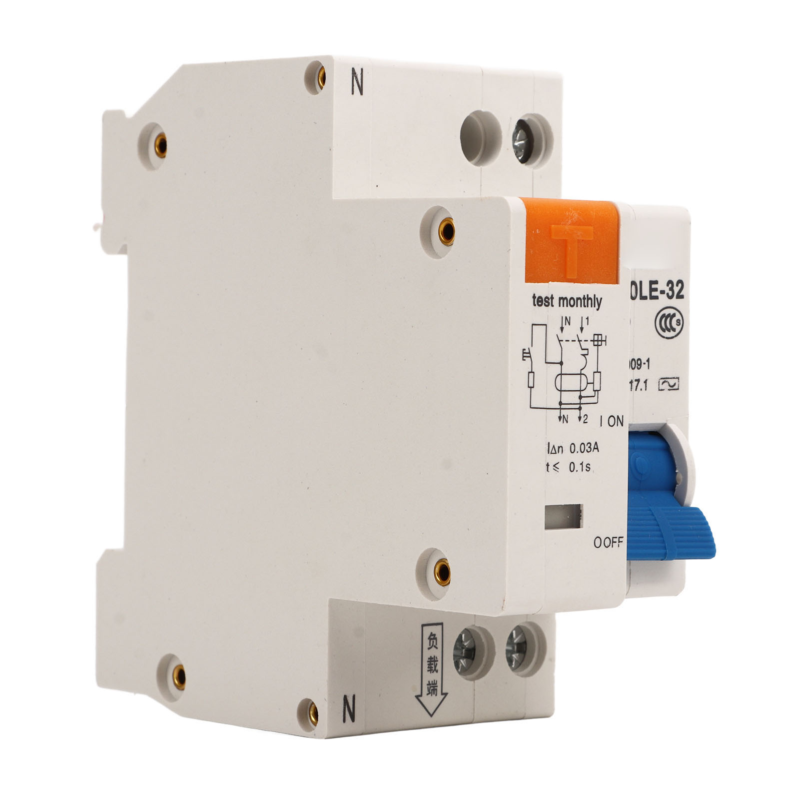 Modularer Leitungsschutzschalter 16a 1p+n 230v, Automatischer Schalter Mit Überlast- Und Fehlerstromschutz, Din-schienenmontage, Kompakter Fehlerstromschutzschalter.