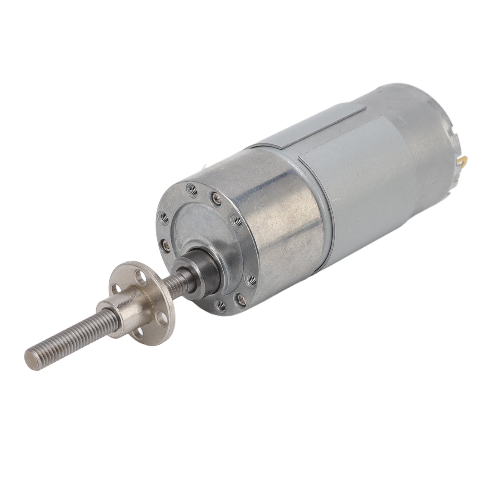 24v 35rpm Gleichstrom-getriebemotor, M6x50 Gewinde, Gehäuse Aus Aluminiumlegierung, Spule Aus Messing, Selbsthemmendes Reduziergetriebe Mit Flansch, Gewindewelle, Kompakter Elektromotor.