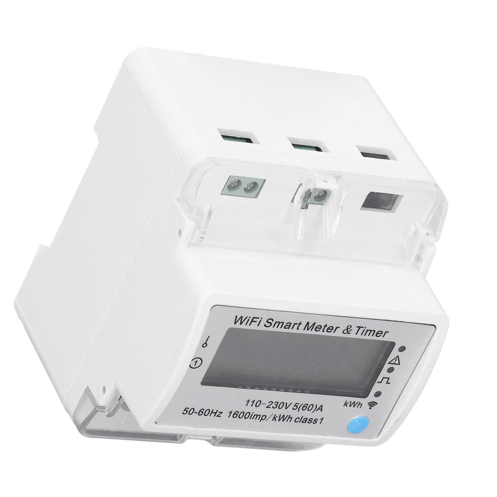 Intelligenter 4-poliger Wlan-energiezähler, Echtzeitüberwachung Ac 110–230 V, App-steuerung, Einstellbar, Vernetzte Stromverbrauchsmessung