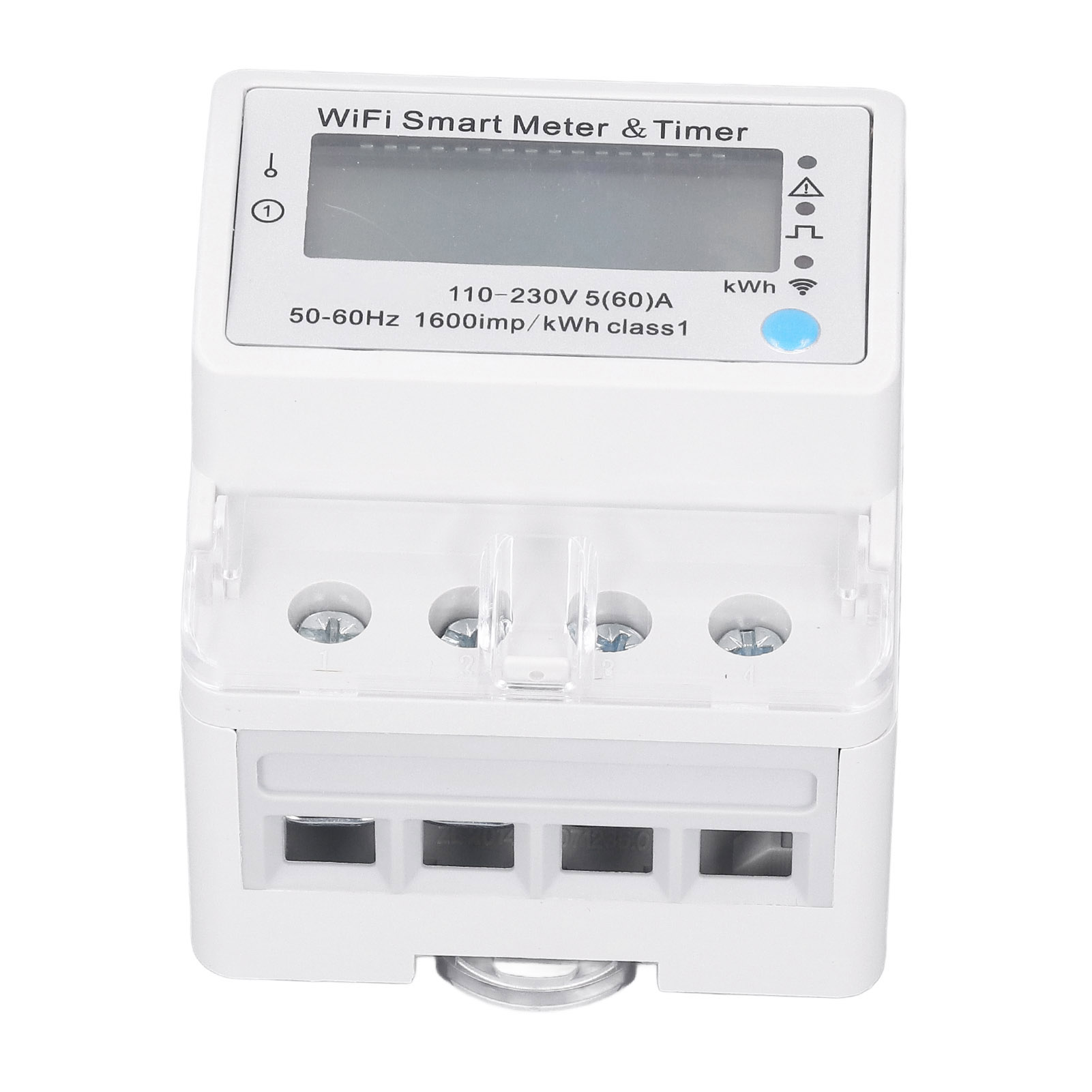 Intelligenter Energiezähler Mit Din-schienen-digitalanzeige, Wattmeter, Wlan-fähig, Elektrischer Überwachungsschalter, 110–230 V Wechselstrom