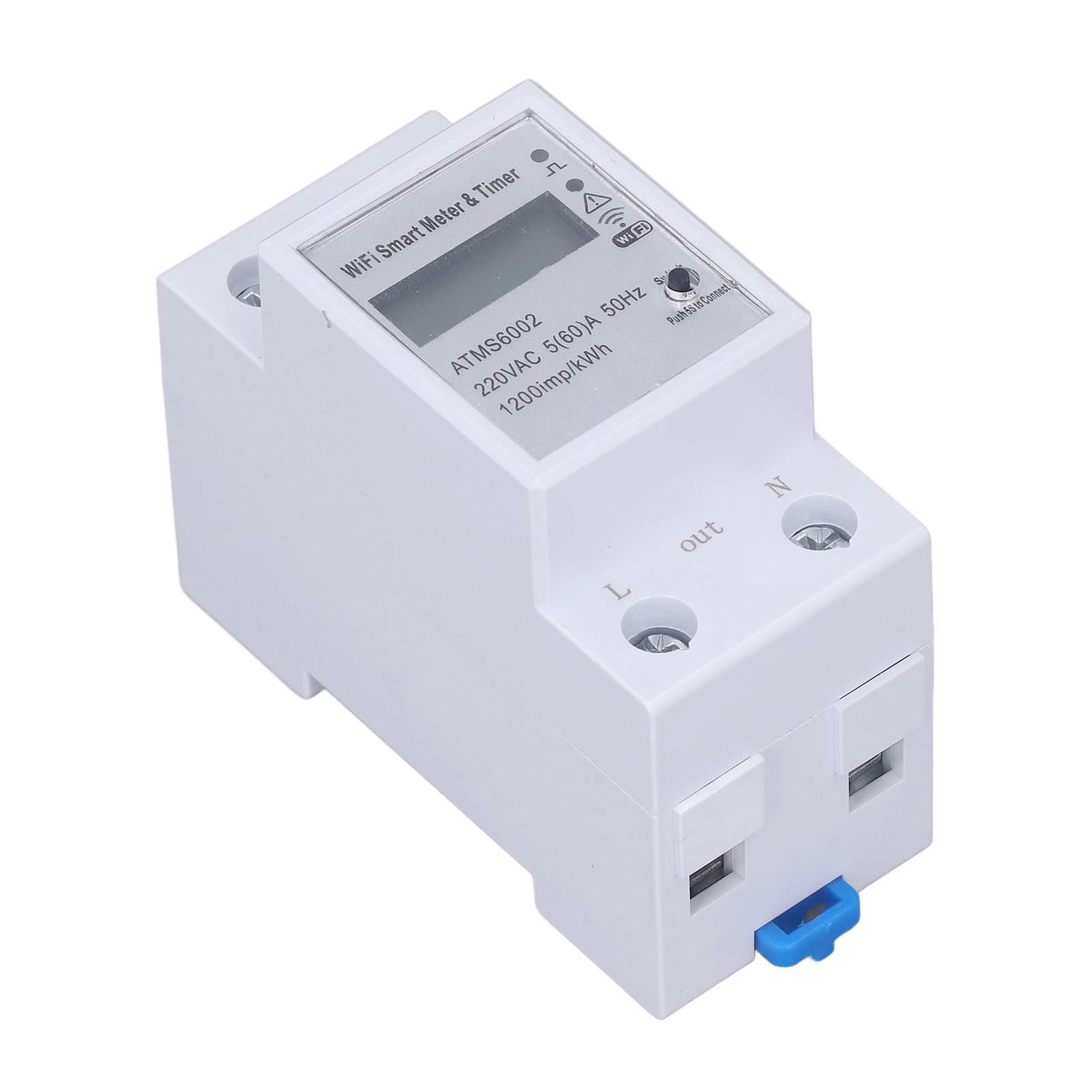 Einphasiger 2-poliger Ac220v-wlan-energiezähler, Netzschalter Mit Stromüberwachung, Din-schienenmontage, Intelligentes Messgerät Für Schalttafeln