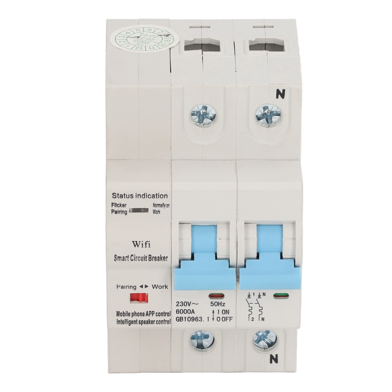 Intelligenter 2-poliger 80-a-ac230-v-leistungsschalter, Din-schienenmontage, Wlan-fernschalter Mit Timer- Und Verzögerungsfunktion, Fernbedienung Für Schalttafel