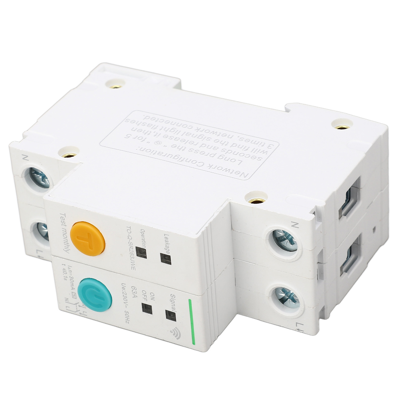 Wifi 2p 63a 230v Ac 30ma Leitungsschutzschalter Mit Fehlerstromschutz, Timer, Fernbedienung Und Intelligentem Mcb