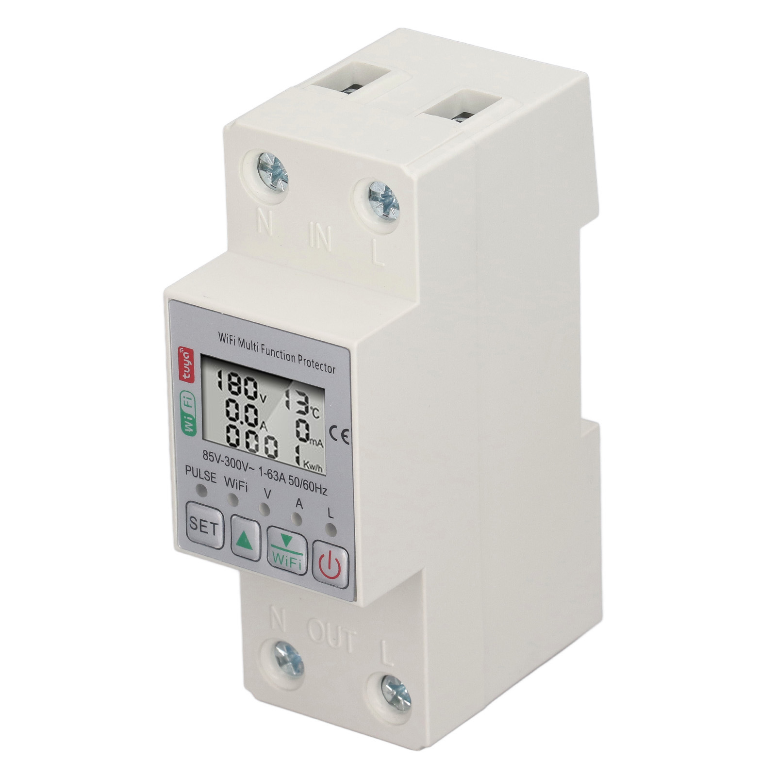 Tuya Wlan-energiezählerschalter, Intelligenter Schutzschalter, Multifunktionaler Schutz, Ac 85–300 V, 63 A