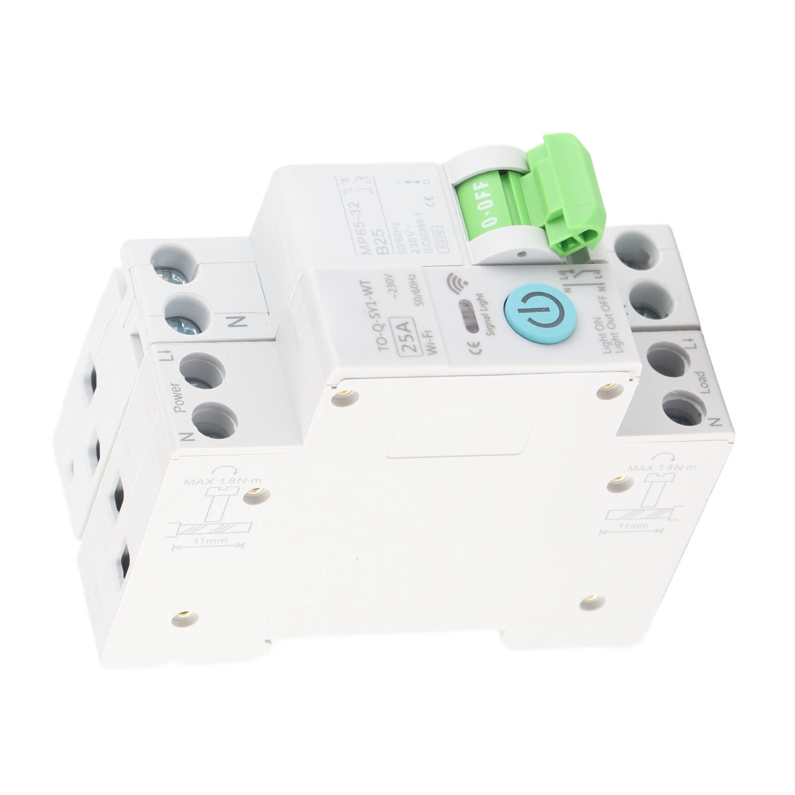 Intelligenter 1p+n 25a 6ka Leitungsschutzschalter, Trennzeitschalter, Wlan-fernbedienung, Automatischer Schalter Für Verteilerkasten