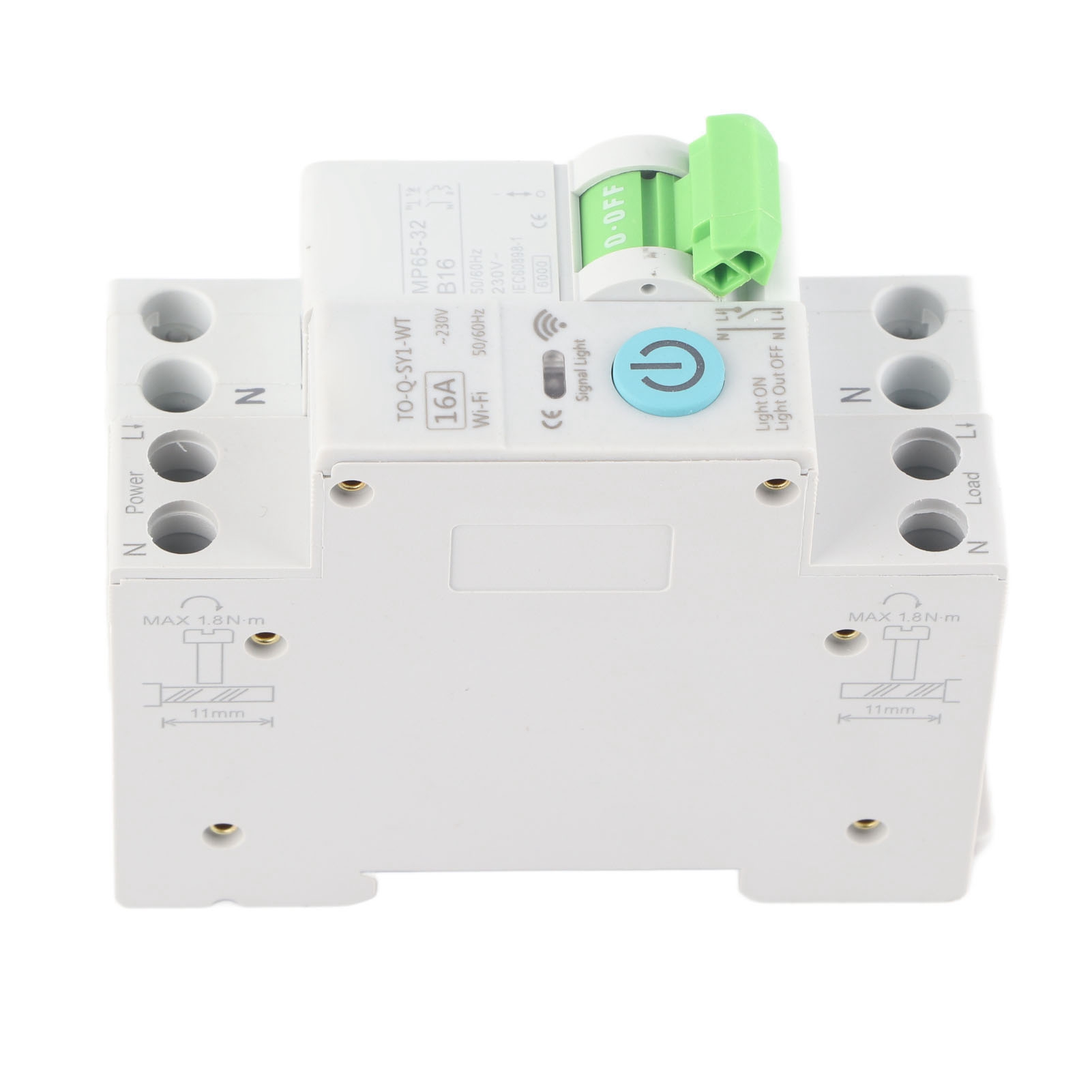 Intelligenter Wifi-leistungsschalter 1p+n 16a Ac230v, 3 Timer-modi, Fernbedienung Für Zuhause, Elektrischer Schutz, Angeschlossener Automatischer Schalter.