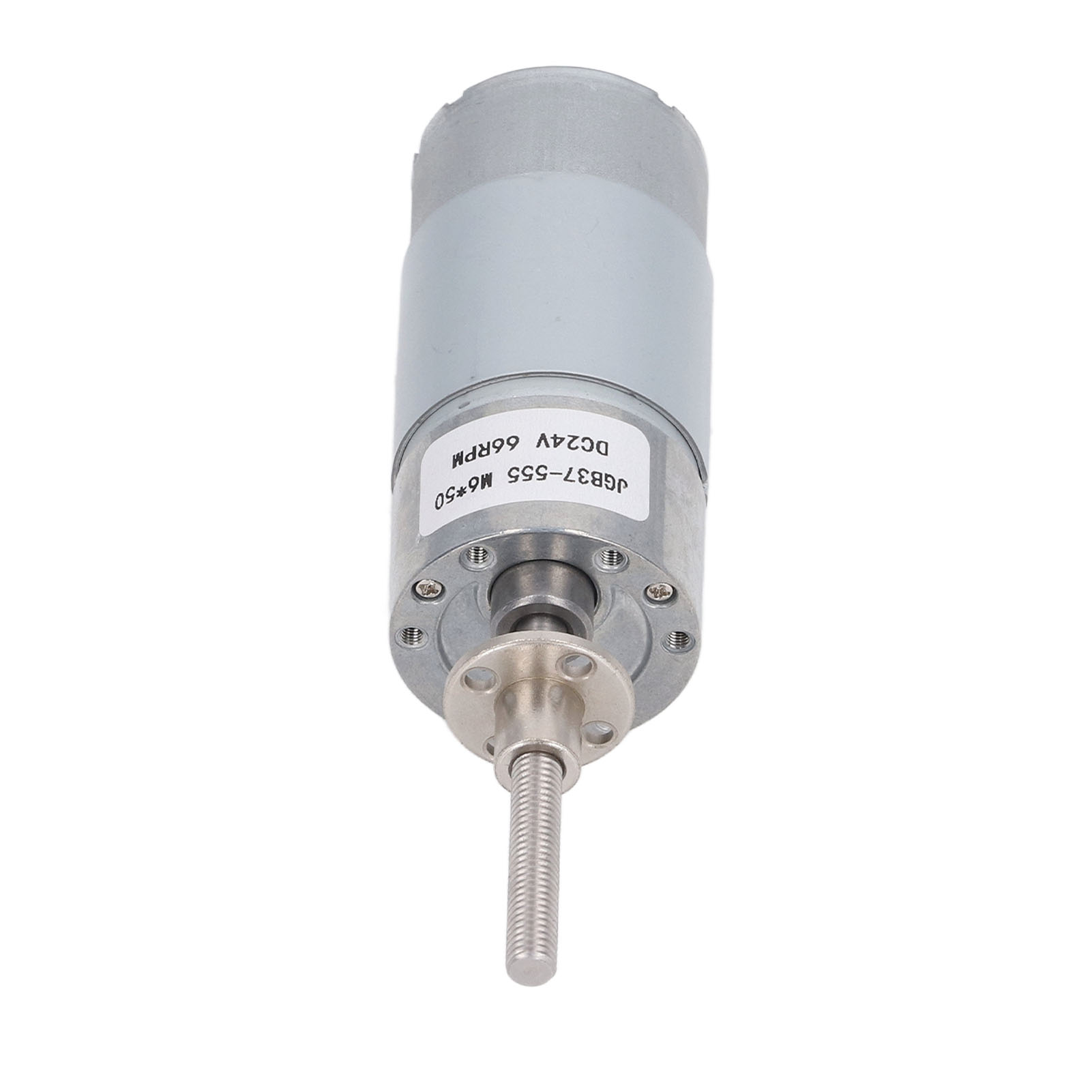 24-v-gleichstrommotor Mit Schneckengetriebe, Hohes Drehmoment, Reversibel, Selbsthemmend, M6x50-mm-welle, Flansch, 66 U/min, Kompaktes Turbinengetriebe
