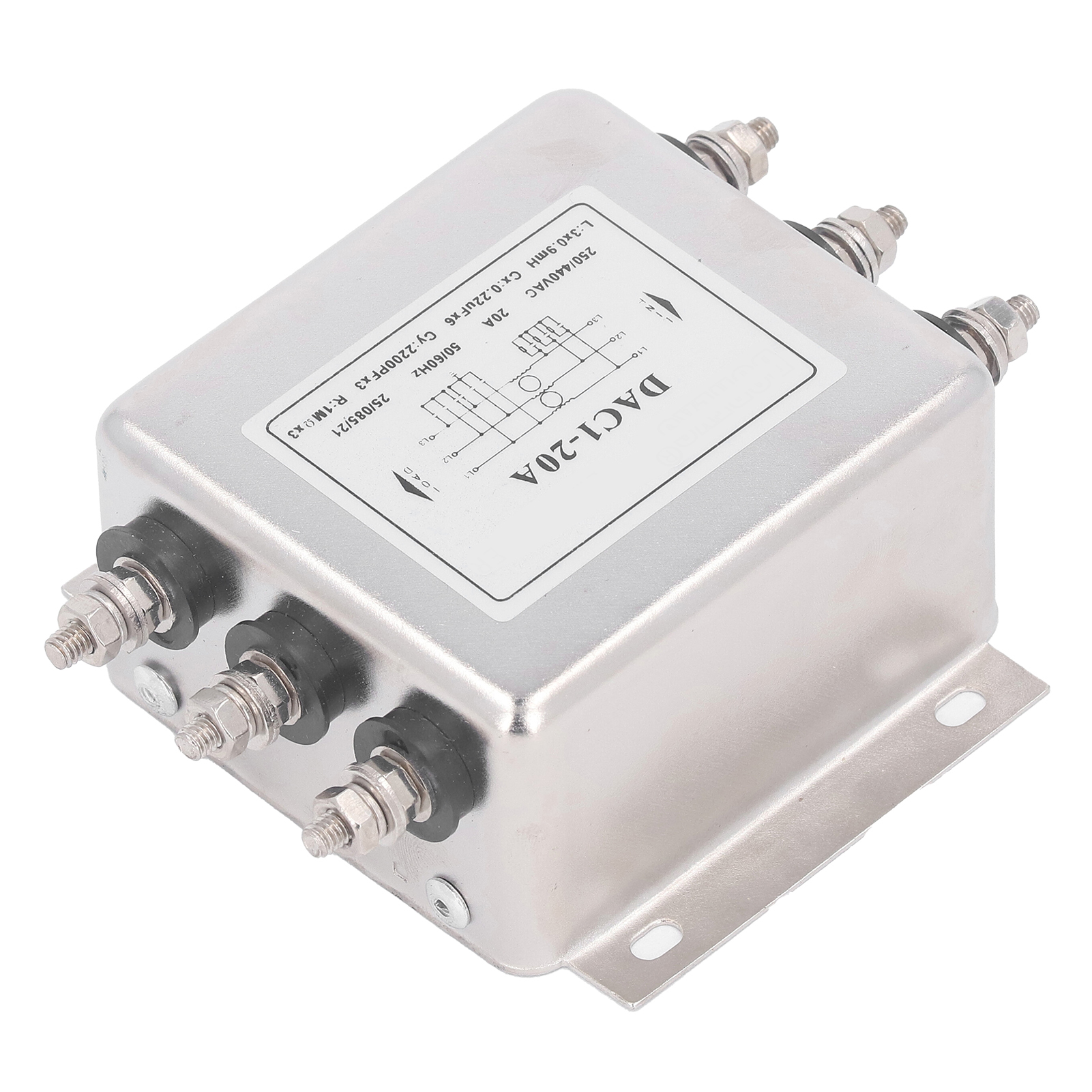 Dreiphasiger 3-leiter-störfilter, Emv-rauschunterdrücker 250–440 V Ac 50–60 Hz, Industrieller Störschutz