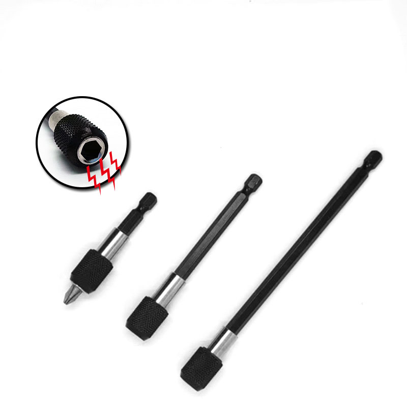 Magnetischer Bithalteradapter Mit 60/100/150 Mm Sechskantschaft, Selbstsichernd, Aus Chrom-vanadium-stahl, 3er-set Für Schraubendreher.