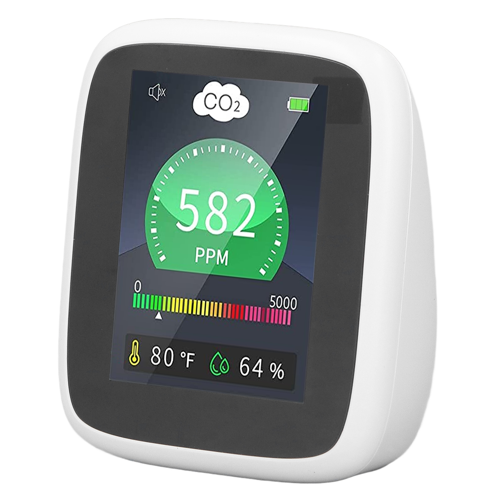 Co2-detektor Für Innenräume, Luftqualitätsmonitor Mit Alarmfunktion, Temperatur- Und Luftfeuchtigkeitsmessung, Tragbar Für Reisen
