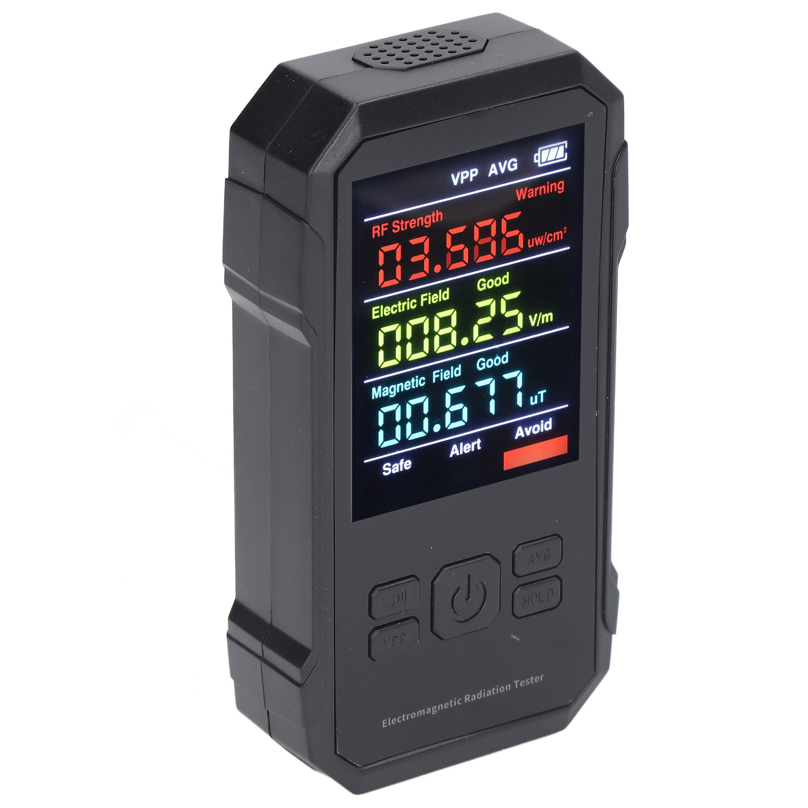 Tragbarer Elektromagnetische-strahlungs-detektor Mit Batterie, Hochfrequenz-digitalmessgerät, Lcd-bildschirm, Schwarz