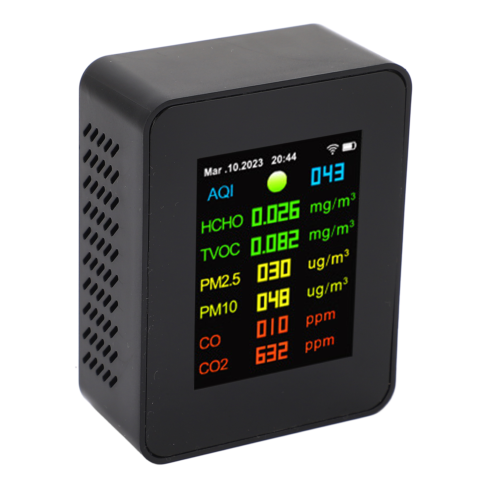 Multifunktionaler Co2-detektor Mit Digitalem Lcd-bildschirm, Tragbarer Luftqualitätsmonitor Für Büros, Kohlendioxid-tester Mit Digitaler Anzeige, Sensor Für Innenraumluftverschmutzung, Präzises Messge