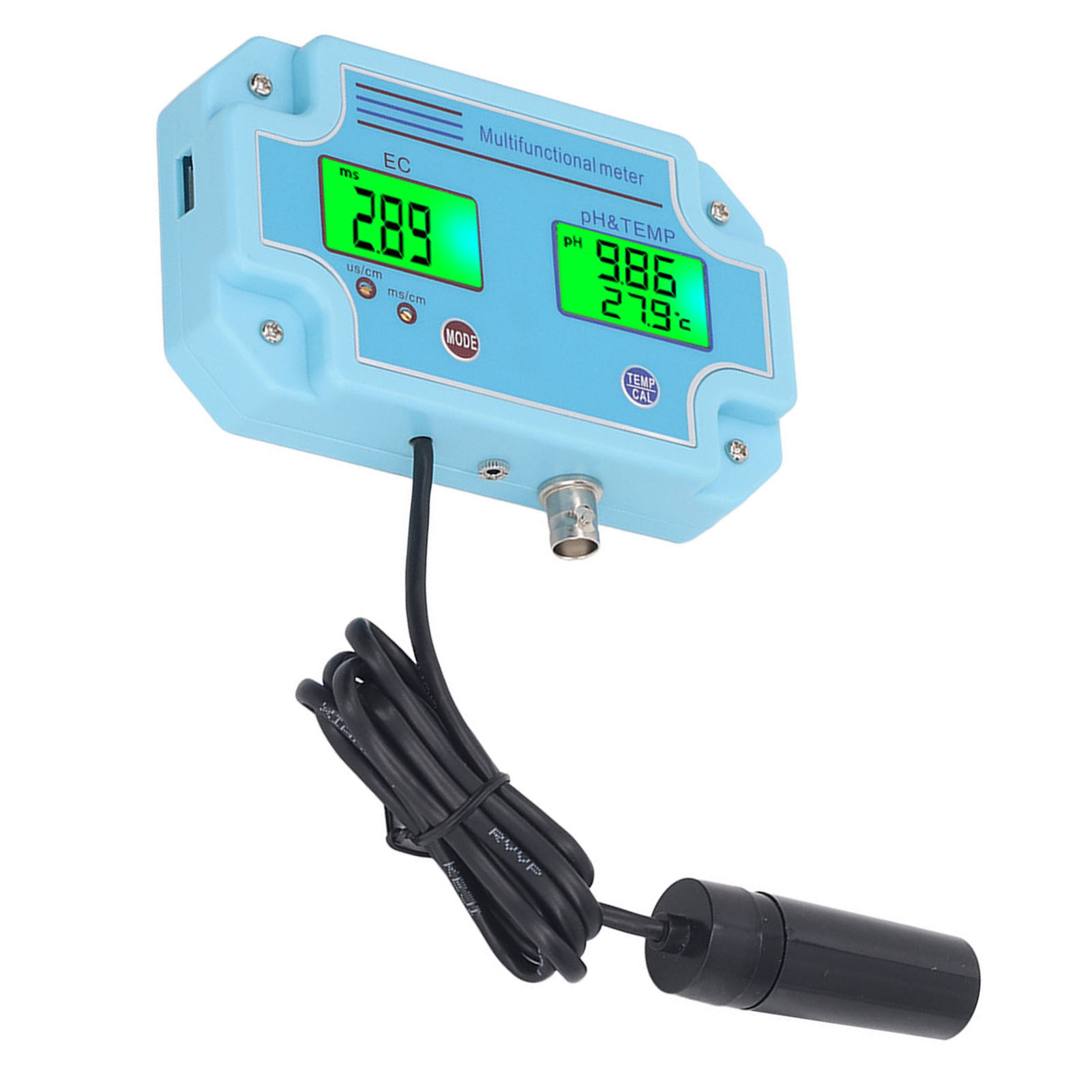 Digitales Led-aquarienwasserqualitätsmessgerät, Ph- Und Ec-temperaturmesser, Detektionsanalysator, 230–240 V Eu-stecker