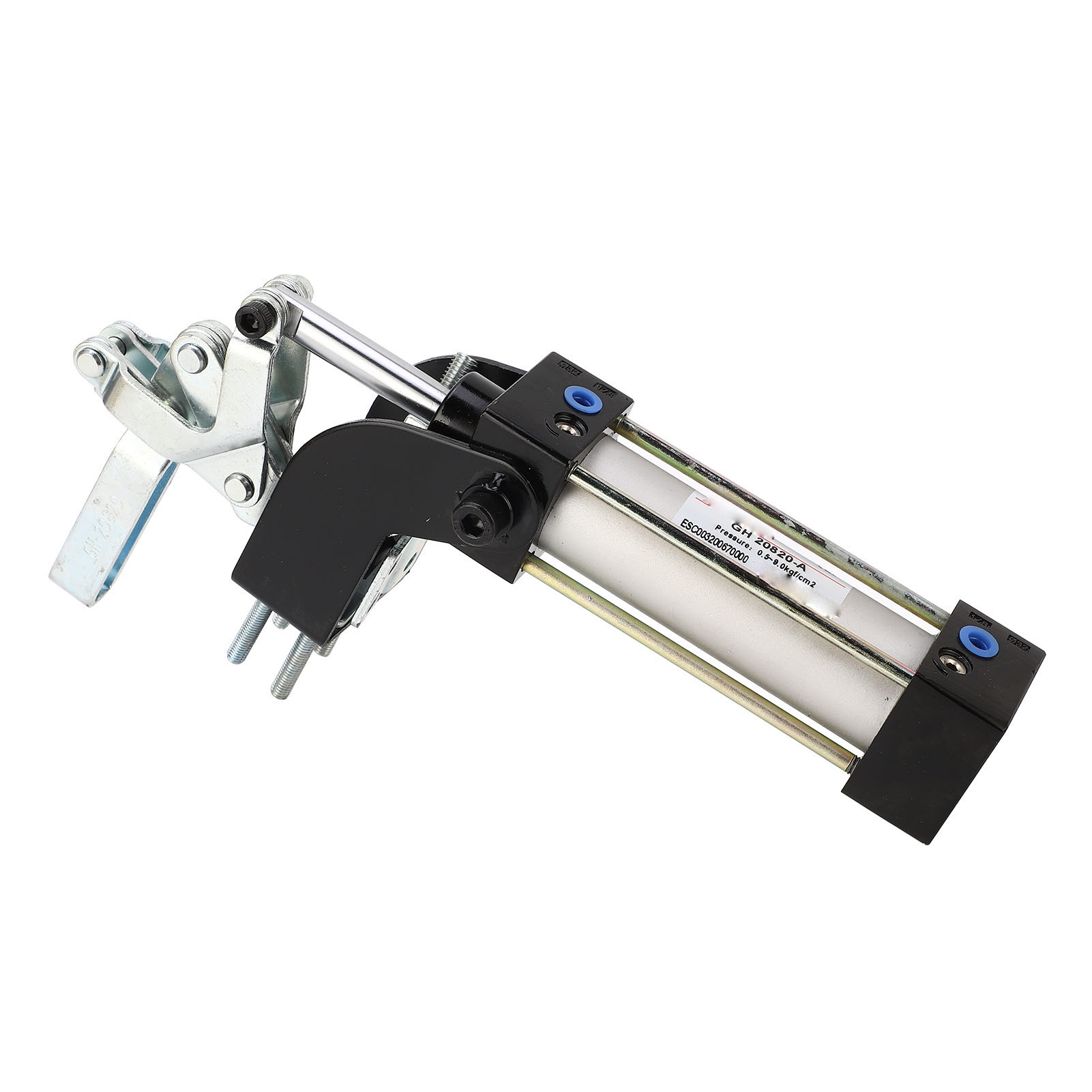 Pneumatische Klemme Mit 80° Öffnungswinkel, 100 Kg Klemmkraft, G1/8 Zoll Zylinder Für Die Bearbeitungsspannung, Robuste Industrieausrüstung.
