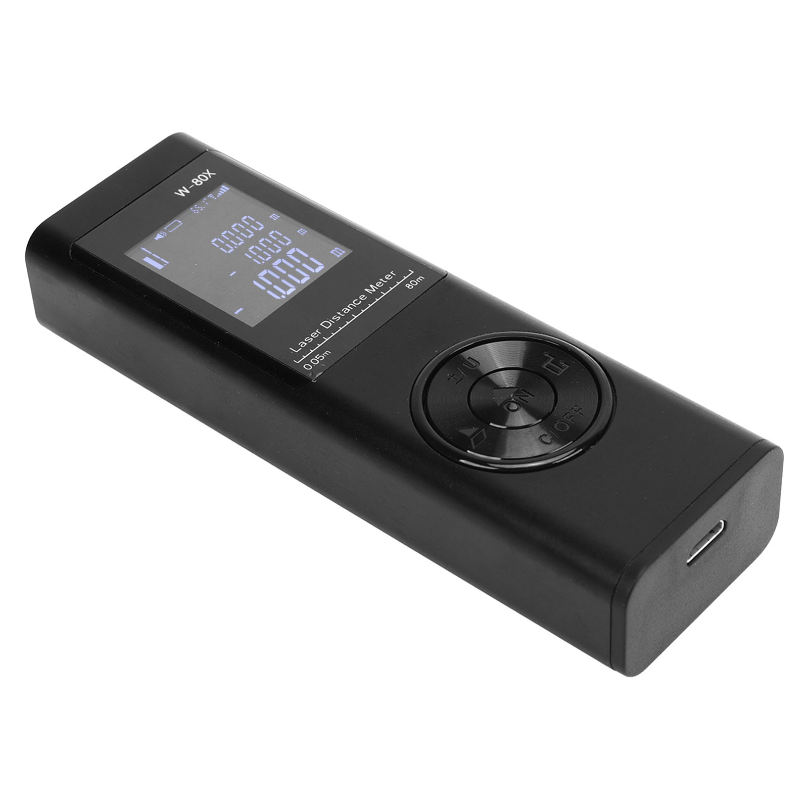 Wiederaufladbarer Mini-laser-entfernungsmesser (80 M) Mit Hintergrundbeleuchtung, Schwarz