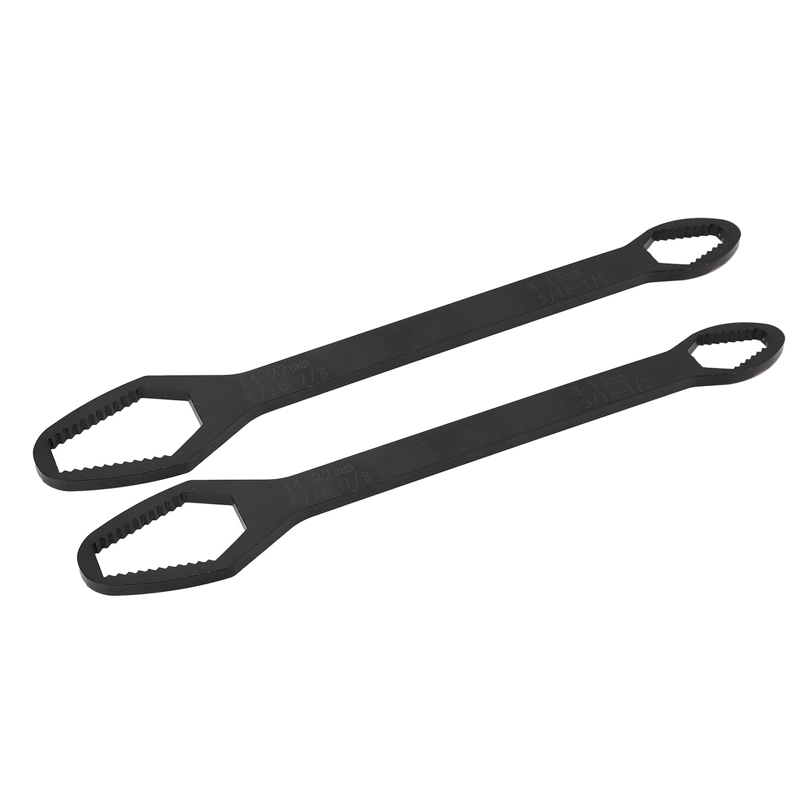Universeller, Selbstspannender, Doppelseitiger Verstellbarer Schraubenschlüssel 8-22 Mm, 260 Mm, 2er-set, Mehrzweck-verstellwerkzeug, Schwarze Elektrophoretische Beschichtung.