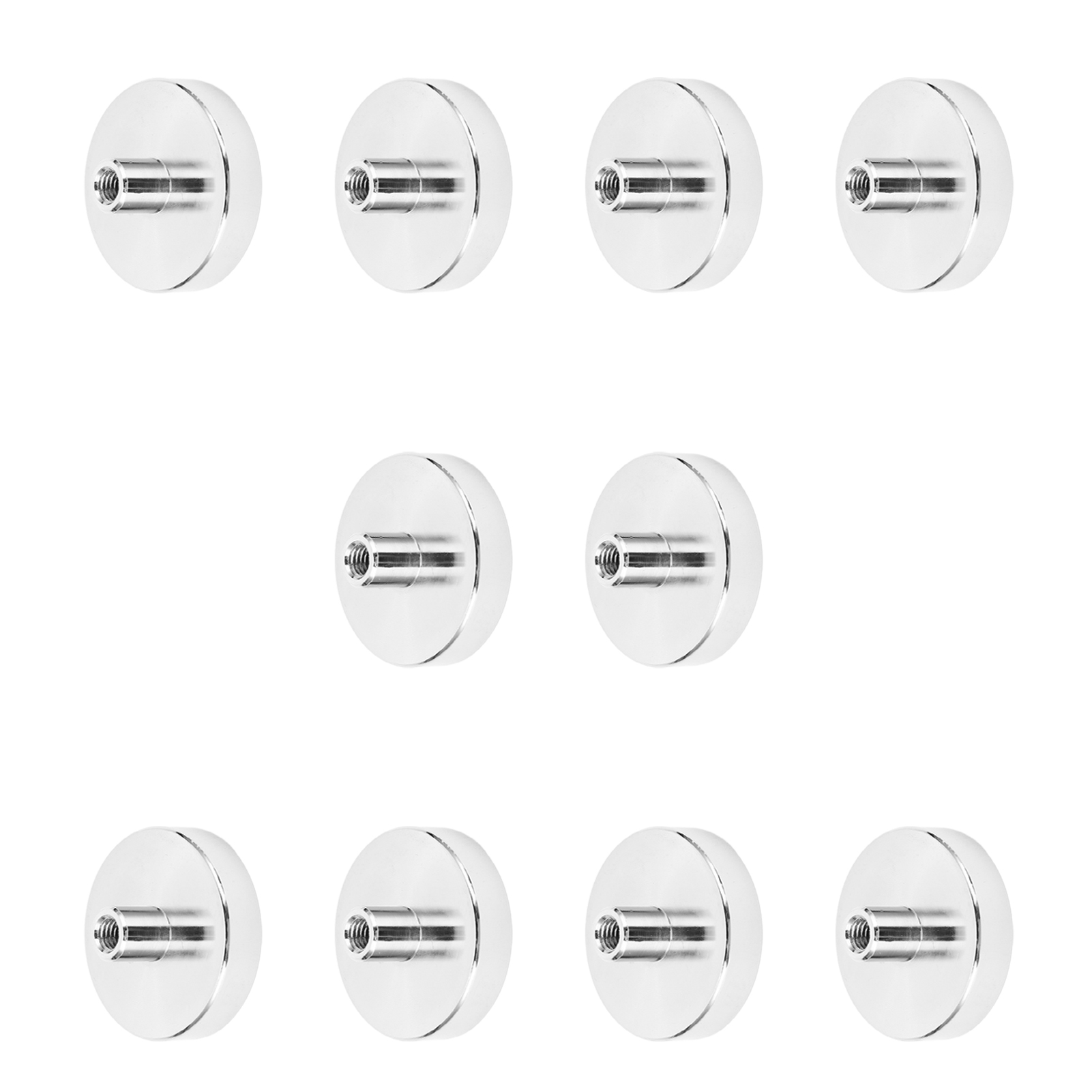 10 Stück Magnethaken Mit Ndfeb-basis, Edelstahl, Leicht, Rund, 80 Kg Starker Magnet
