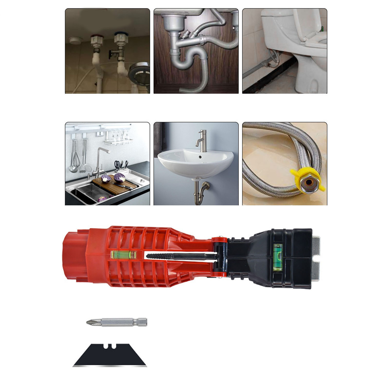 18-in-1 Multifunktions-schraubenschlüsselsatz Aus Aluminiumlegierung Und Technischem Kunststoff, Klempnerwerkzeug Für Armaturen Und Waschbecken, 18-teiliger Mehrzweck-montageschlüssel