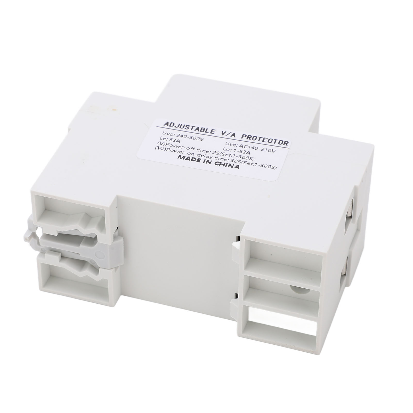 Einstellbares Din-schienen-über-/unterspannungsschutzrelais, Duale Digitalanzeige 240–300 V, Spannungsüberwachungsgerät