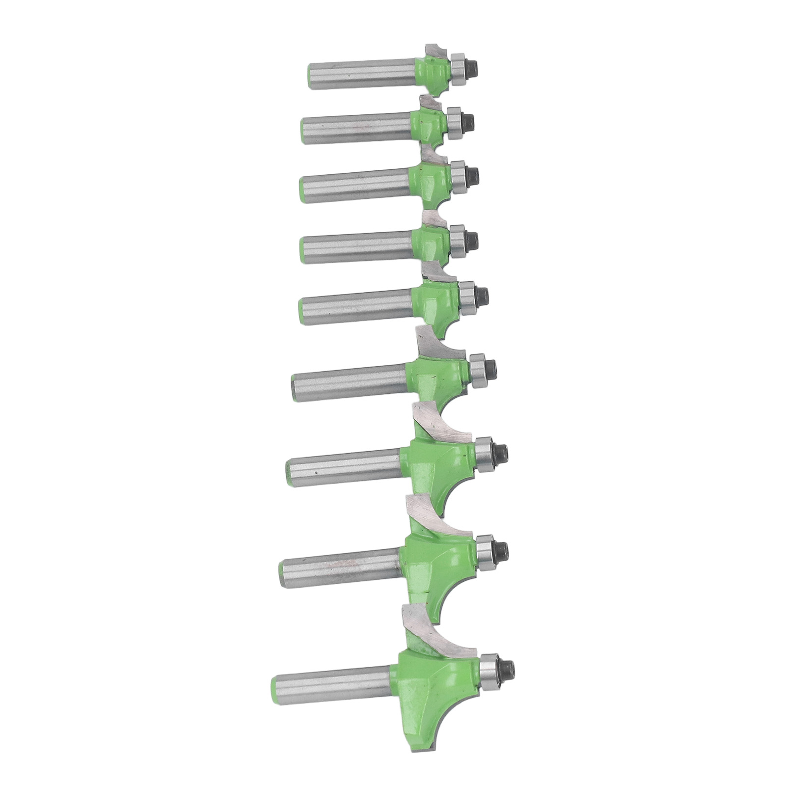 Set Mit 9 Holzfräsern, 8 Mm Schaft, Zum Laubsägen, Profilieren, Nutenfräsen Und Markieren, Ideal Für Holzbearbeitung Und Heimwerkerprojekte.