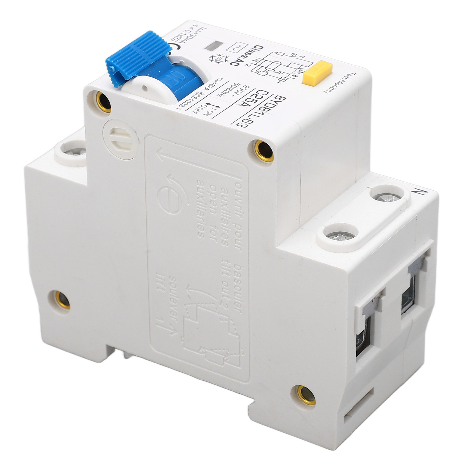 25a 1p+n 230v Ac Fehlerstromschutzschalter, Blindleistungsschutz, Automatisches Schalten In Pa66, Empfindliches Ansprechverhalten, Zuverlässige Elektrische Sicherheit