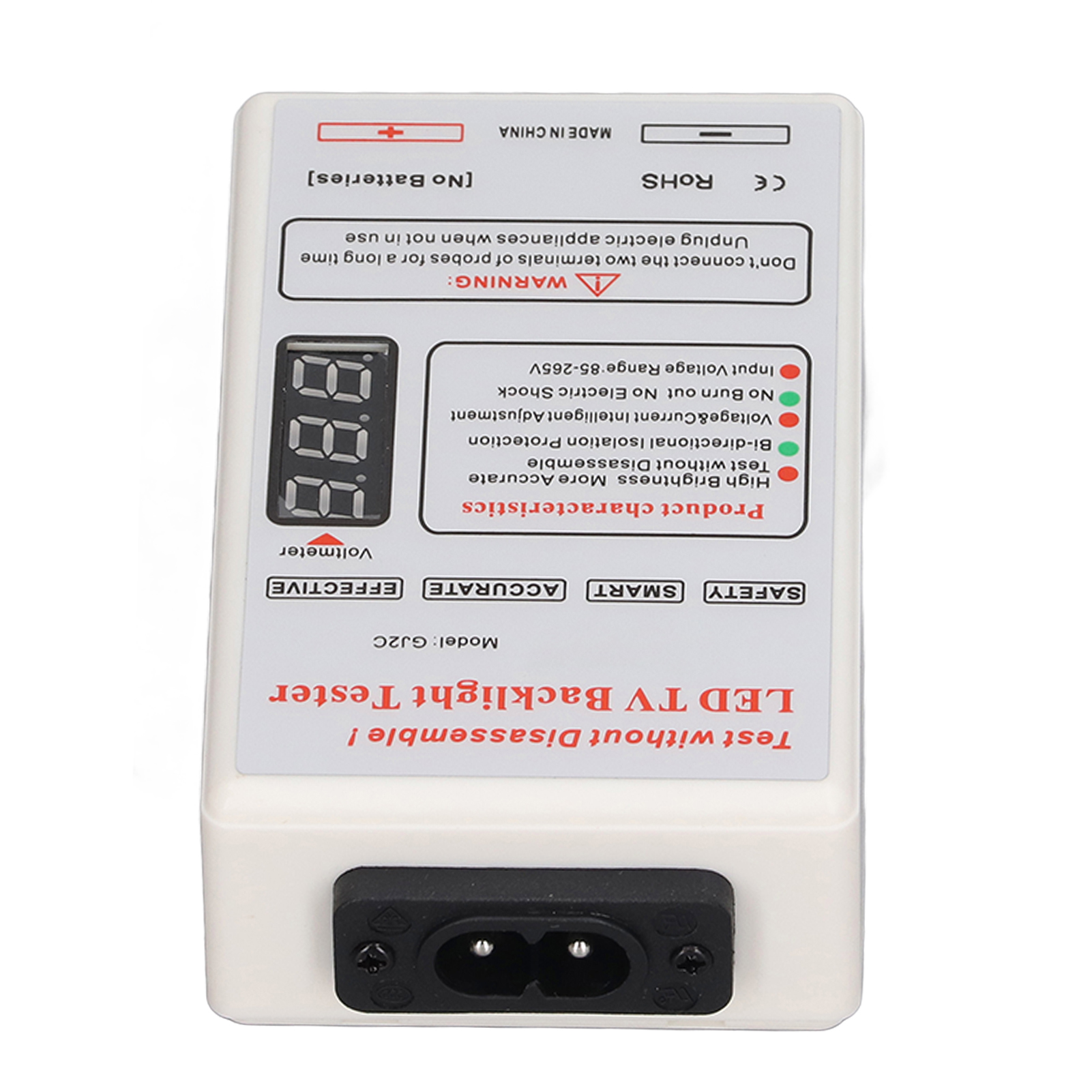 Led-tv-hintergrundbeleuchtungstester, Helligkeitsdetektor Für Led-streifen Und -led-leisten, 0–320 V Dc-ausgang, 85–265 V Eu-stecker