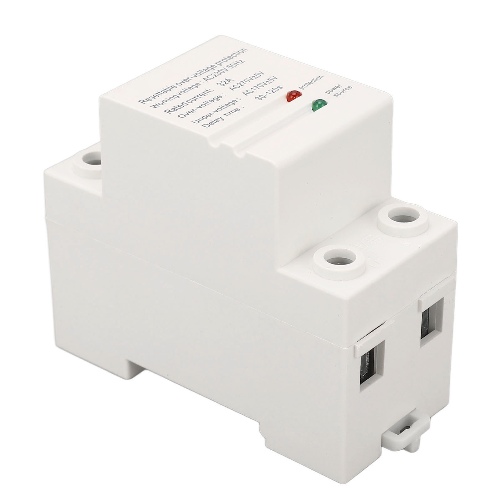 Über-/unterspannungsschutzgerät 32 A, 230 V Ac, 50 Hz, Din-schienenmontage, Automatische Rückstellung, Hoch-/niederspannungsschutz, Niedriger Eingangsspannungspegel, Hoher Ausgangsspannungspegel