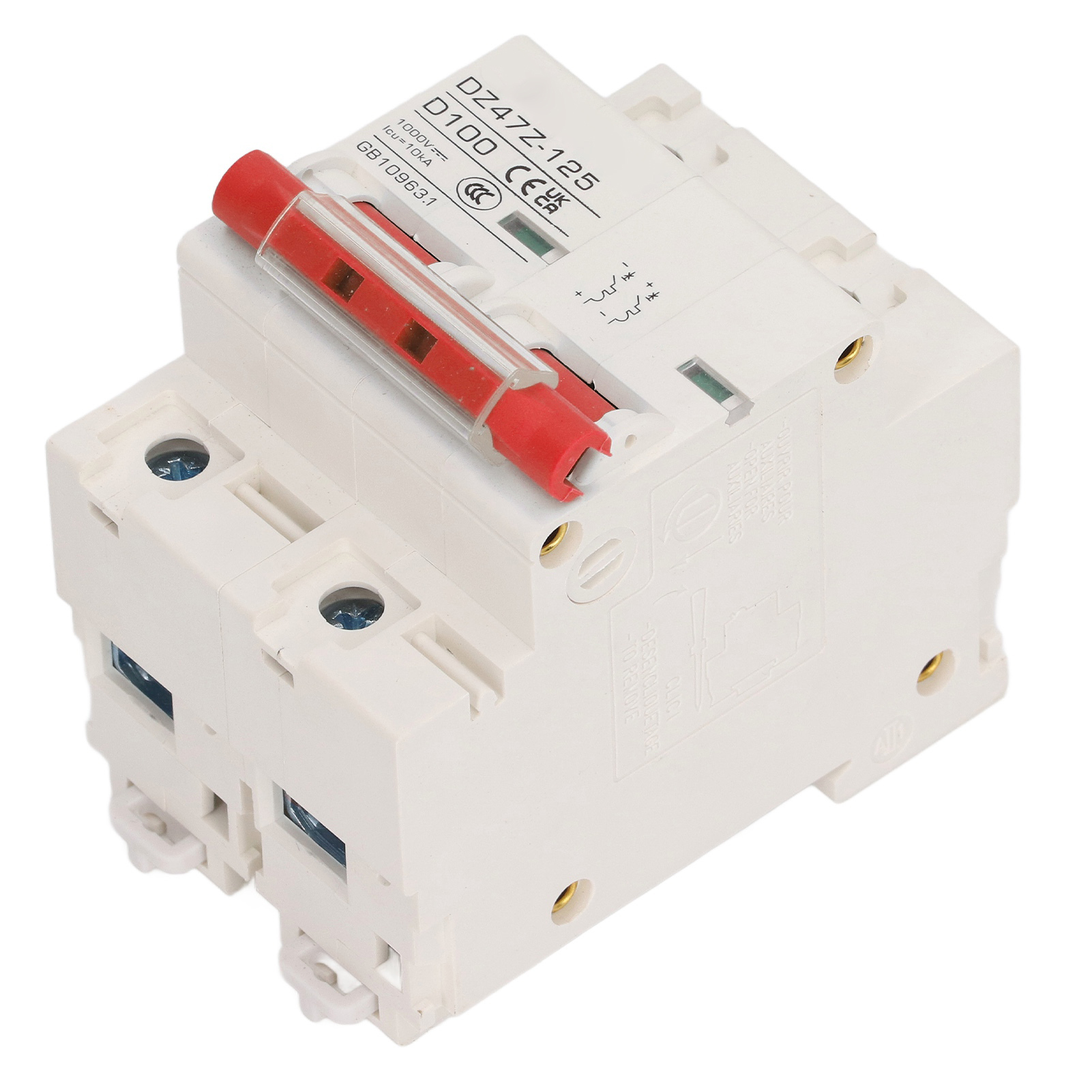 Dc 2p Dz47z 125 100a Leitungsschutzschalter, Din-schiene, Mini-leitungsschutzschalter Für 1000v Photovoltaik-solaranlagen, Rot